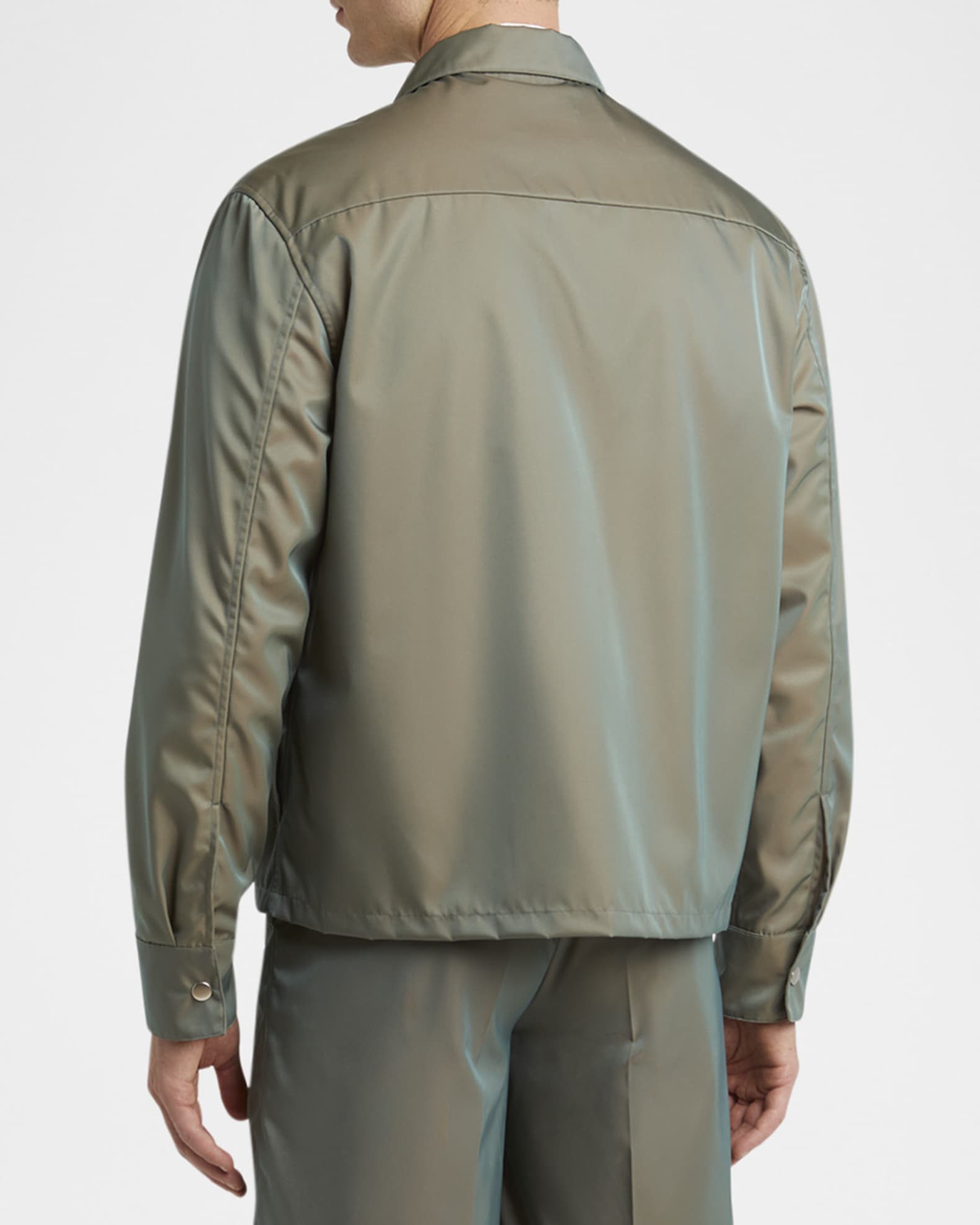 Jil Sander Men's Boxy-Fit Glaze Effect Shirt Jacket | Neiman Marcus