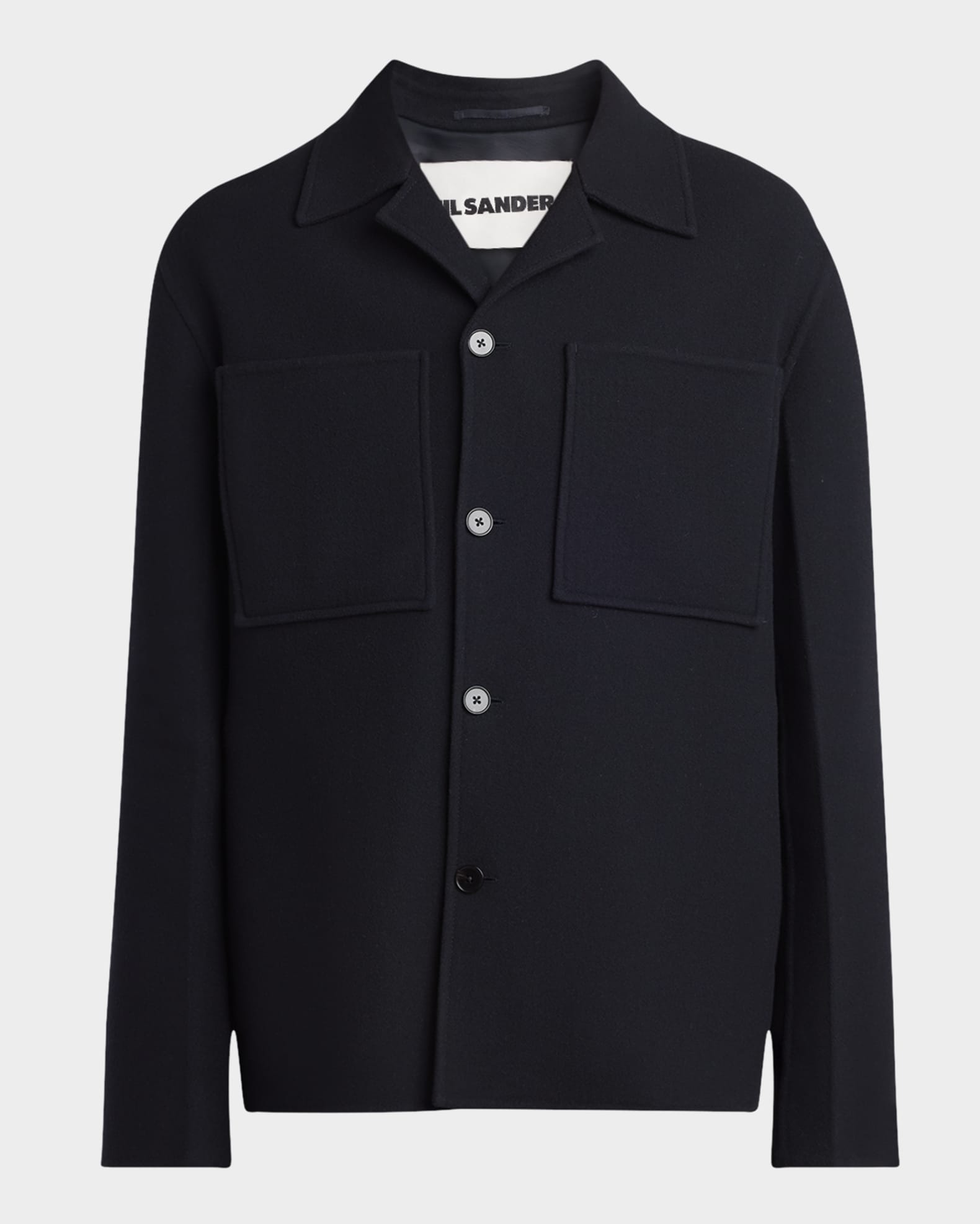 Jil Sander Men's Wool Boxy-Fit Shirt Jacket | Neiman Marcus