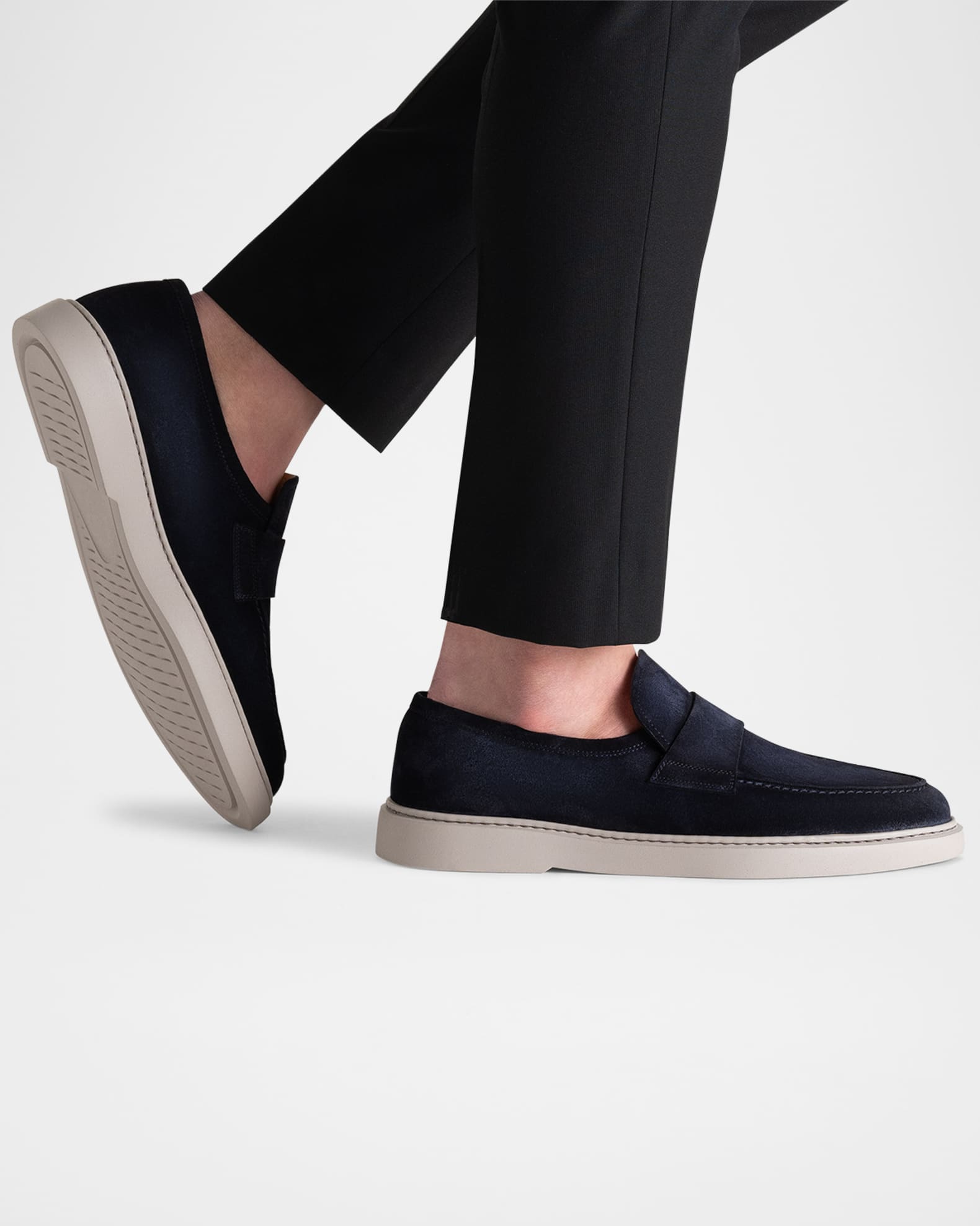 Men's Bandera Suede Rubber-Sole Penny Loafers 1
