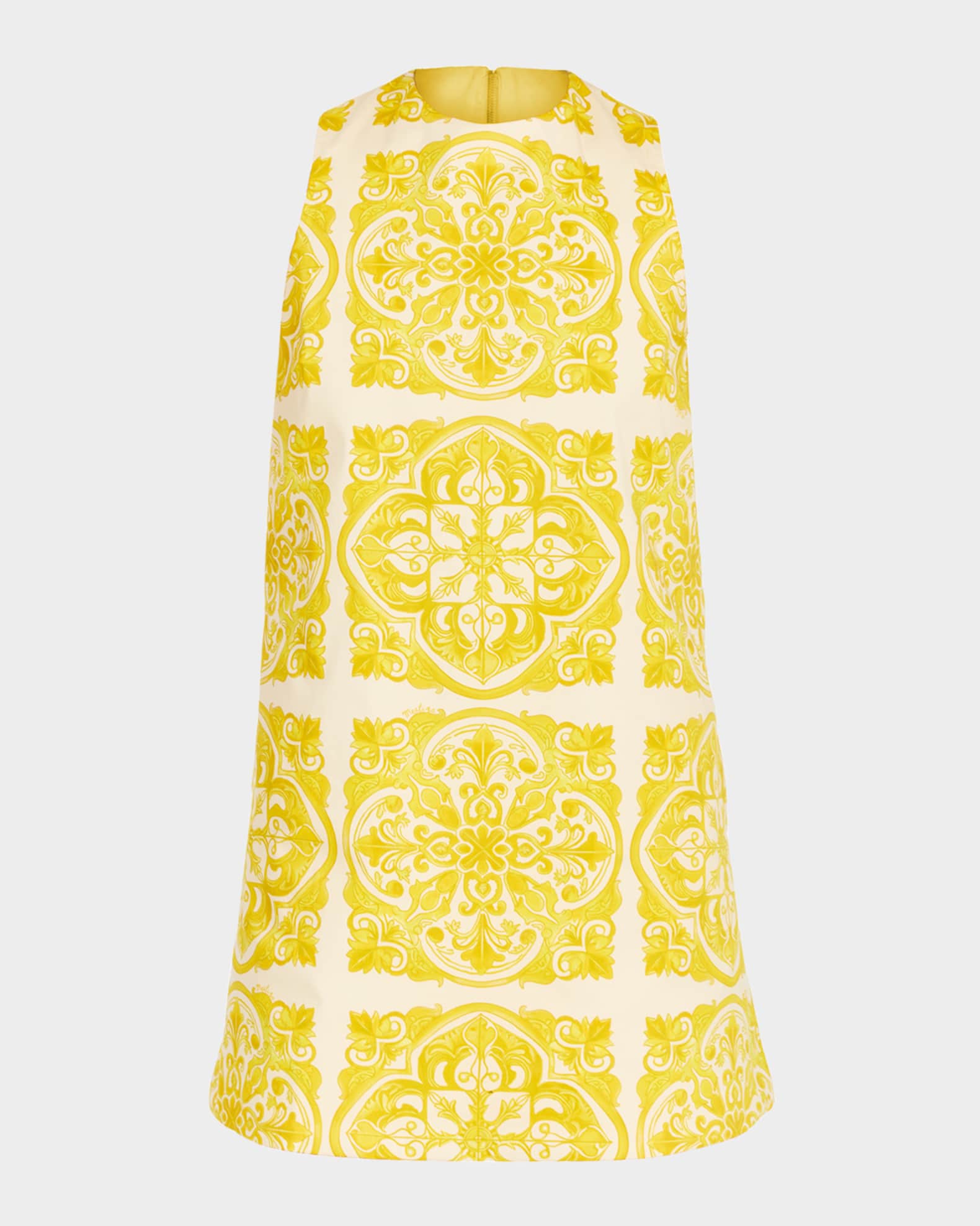 Fiona Reversible Tile-Print Mini Dress 0