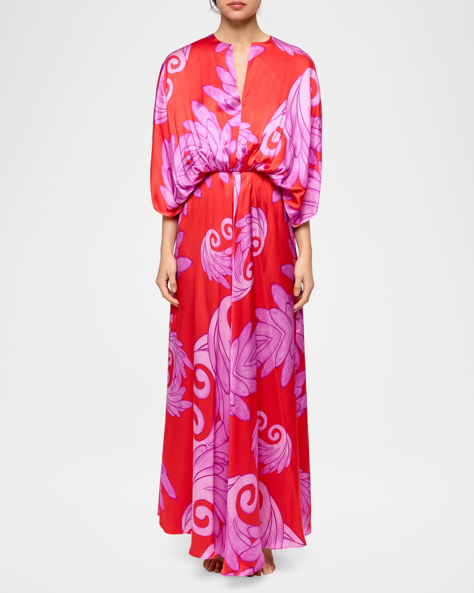 Lydia Blouson Silk Maxi Dress 1
