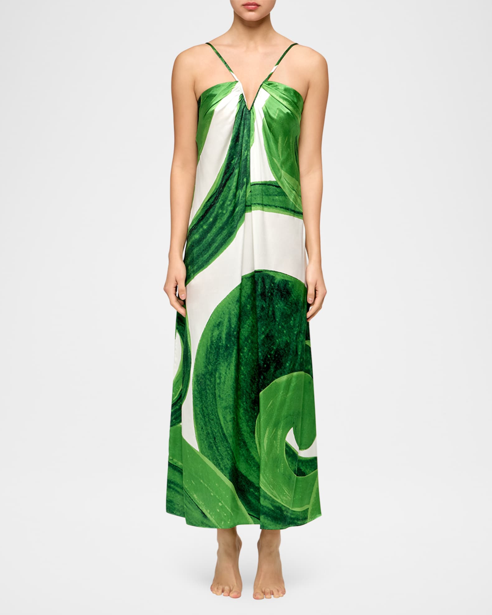 Artemis Abstract-Print Silk Maxi Dress 1