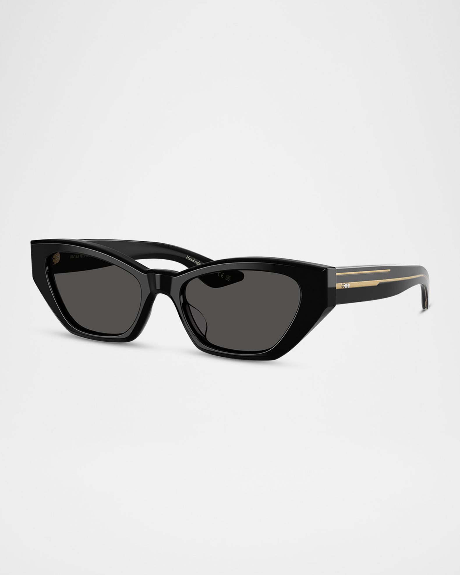 KHAITE Black Angular Sunglasses KHAITE x Oliver Peoples 1983C in Black main image 2