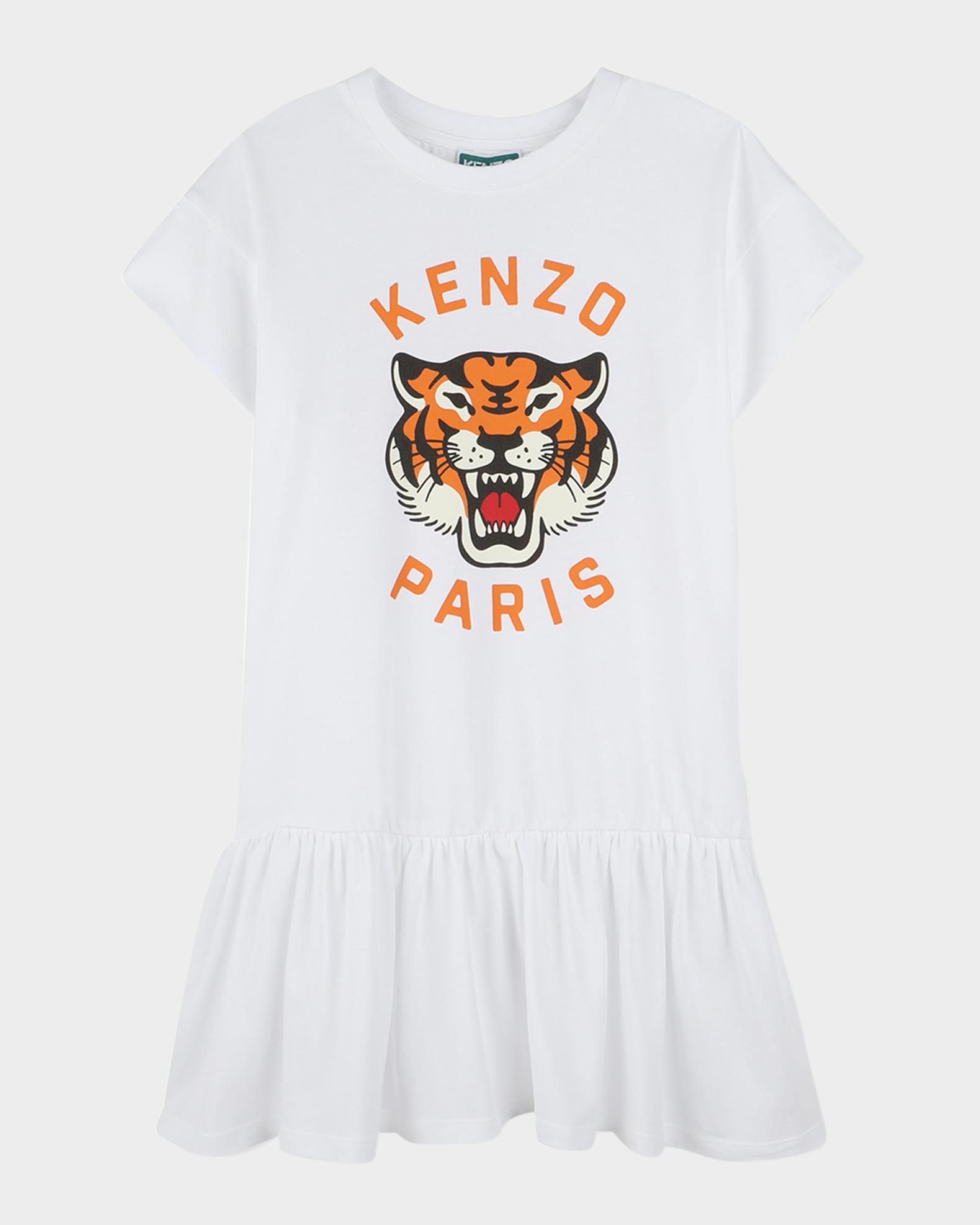 kenzo t shirt dress KENZO KIDS Girls Blue Varsity Tiger T-Shirt Dress
