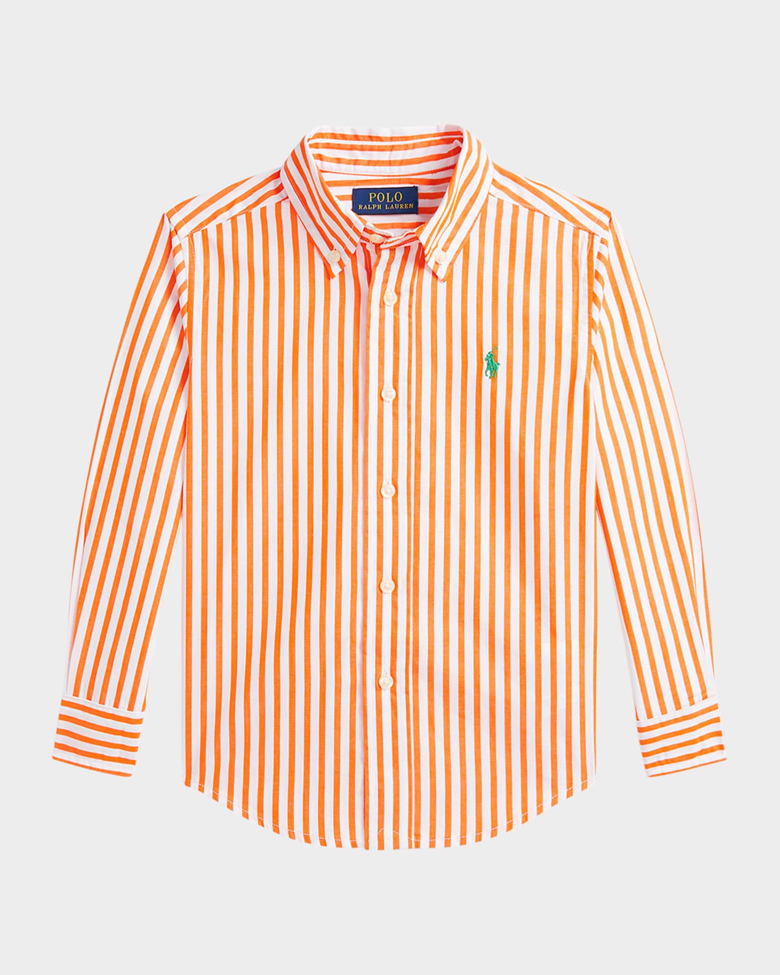 Boy's Striped Pony Embroidered Sport Shirt 0
