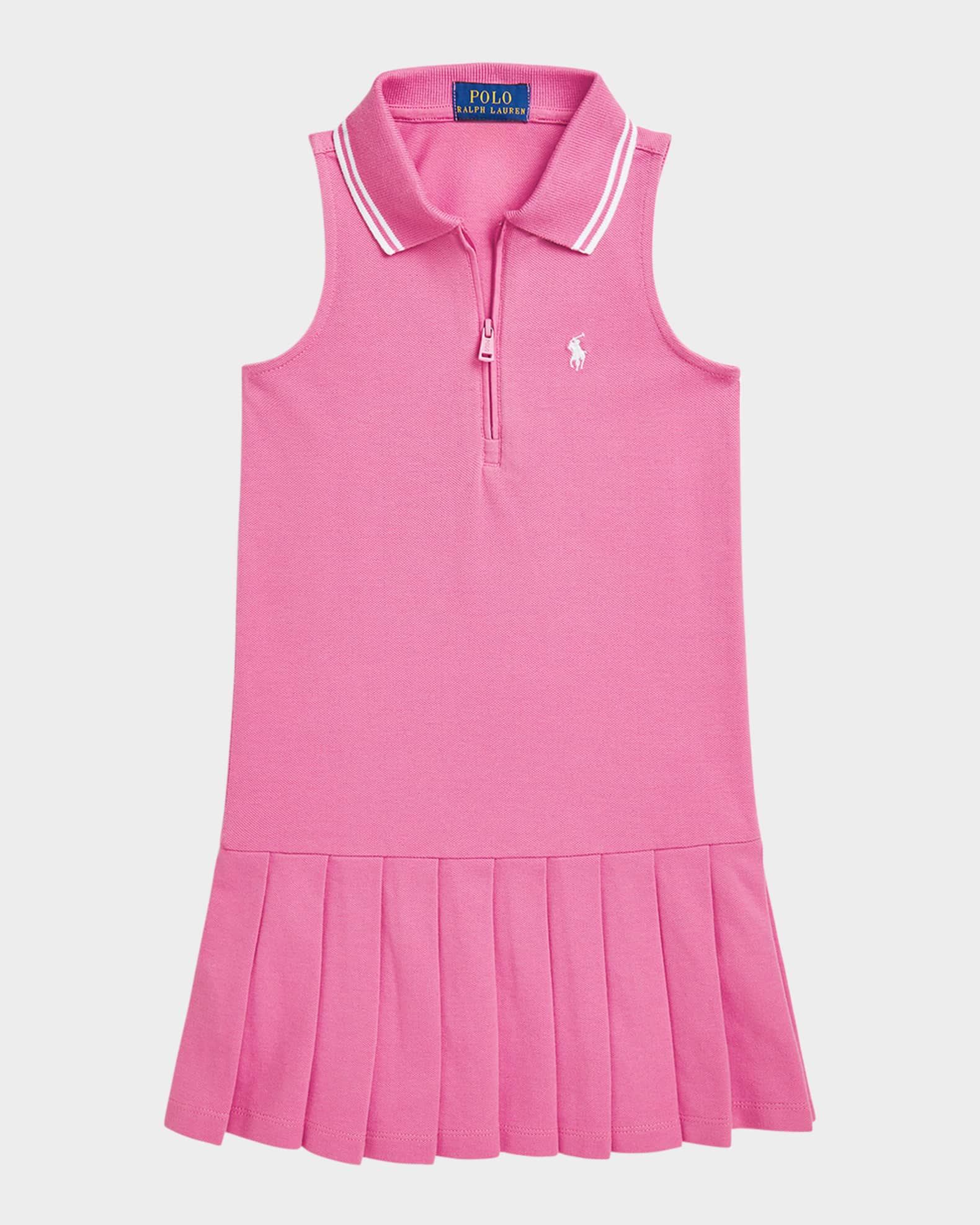 Girl's Pony Embroidered Pleated Tennis Dress, Size 2-6X 0