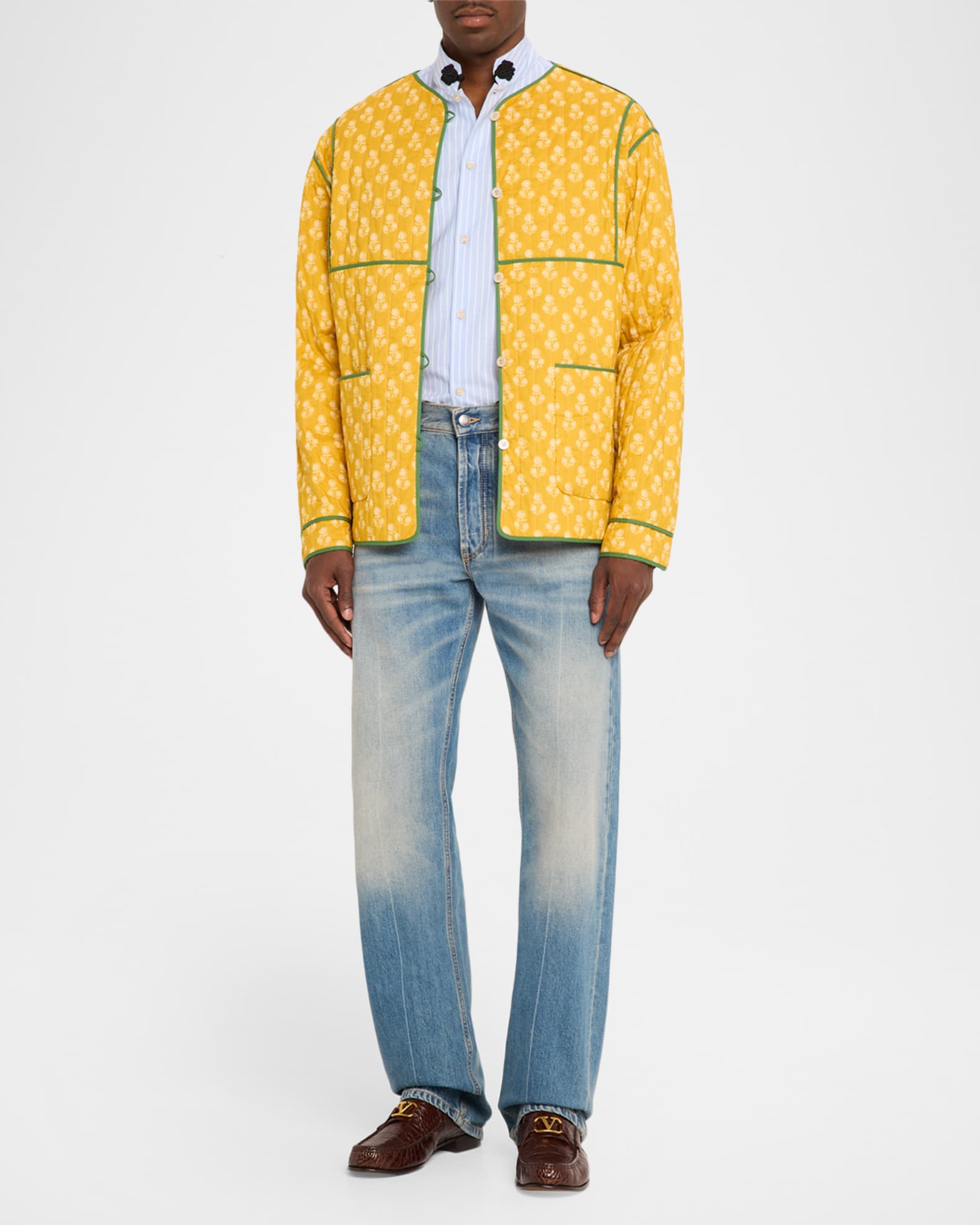 Valentino Garavani Men's Reversible Quilted Linen Voyage