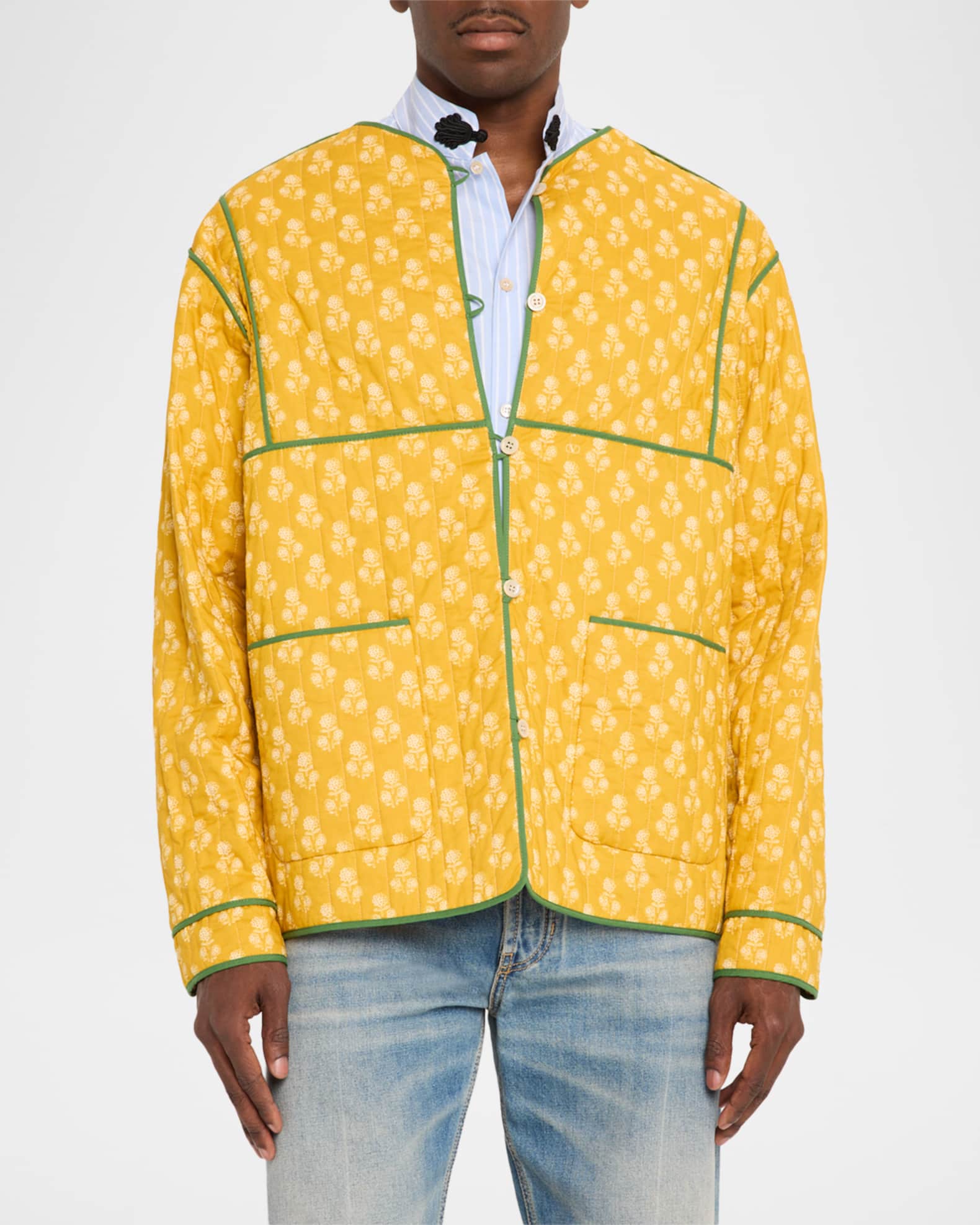 Valentino Garavani Men's Reversible Quilted Linen Voyage