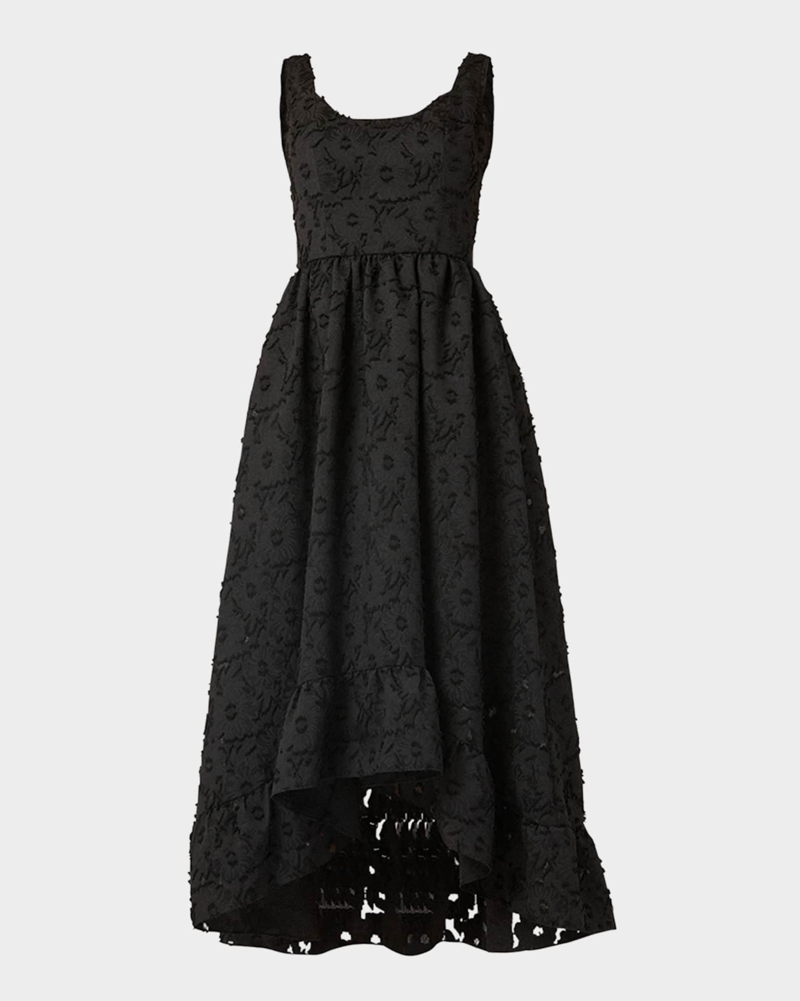 Shoshanna Textured High Low Maxi Dress - Jet - 0