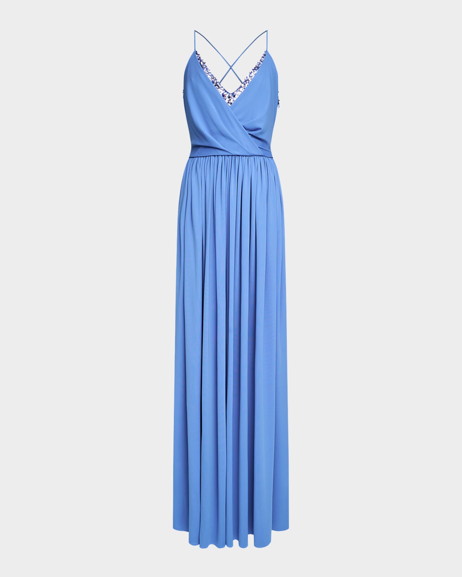 Jeanne Sequin Layered Matte Jersey Gown 0