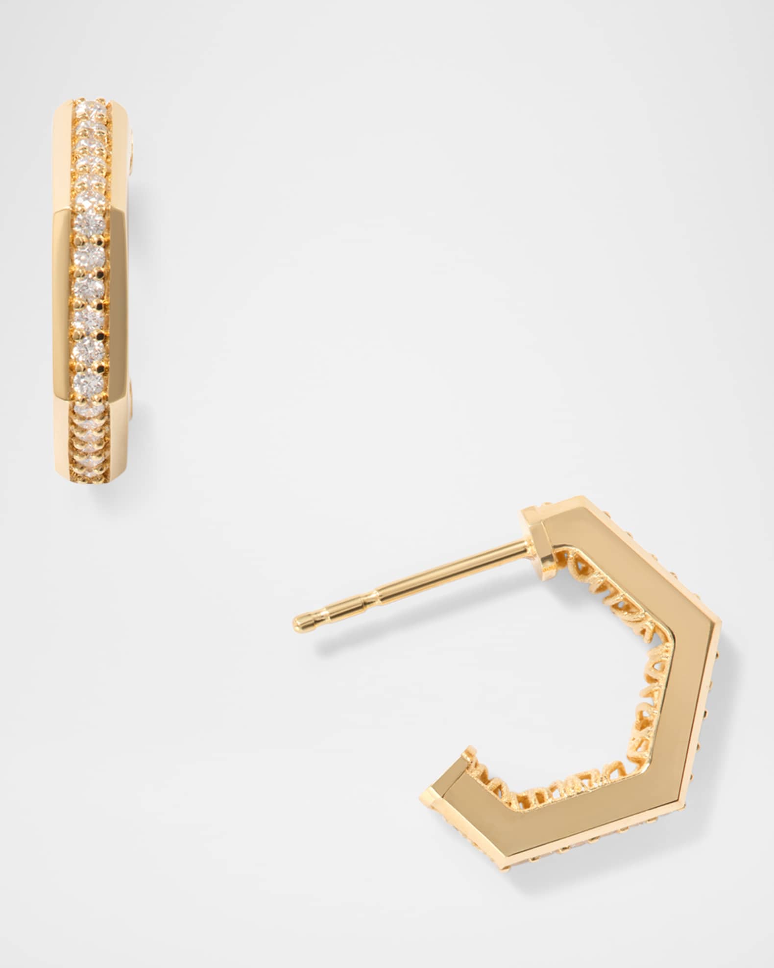 18K Yellow Gold Eclipse Diamond Huggies 0
