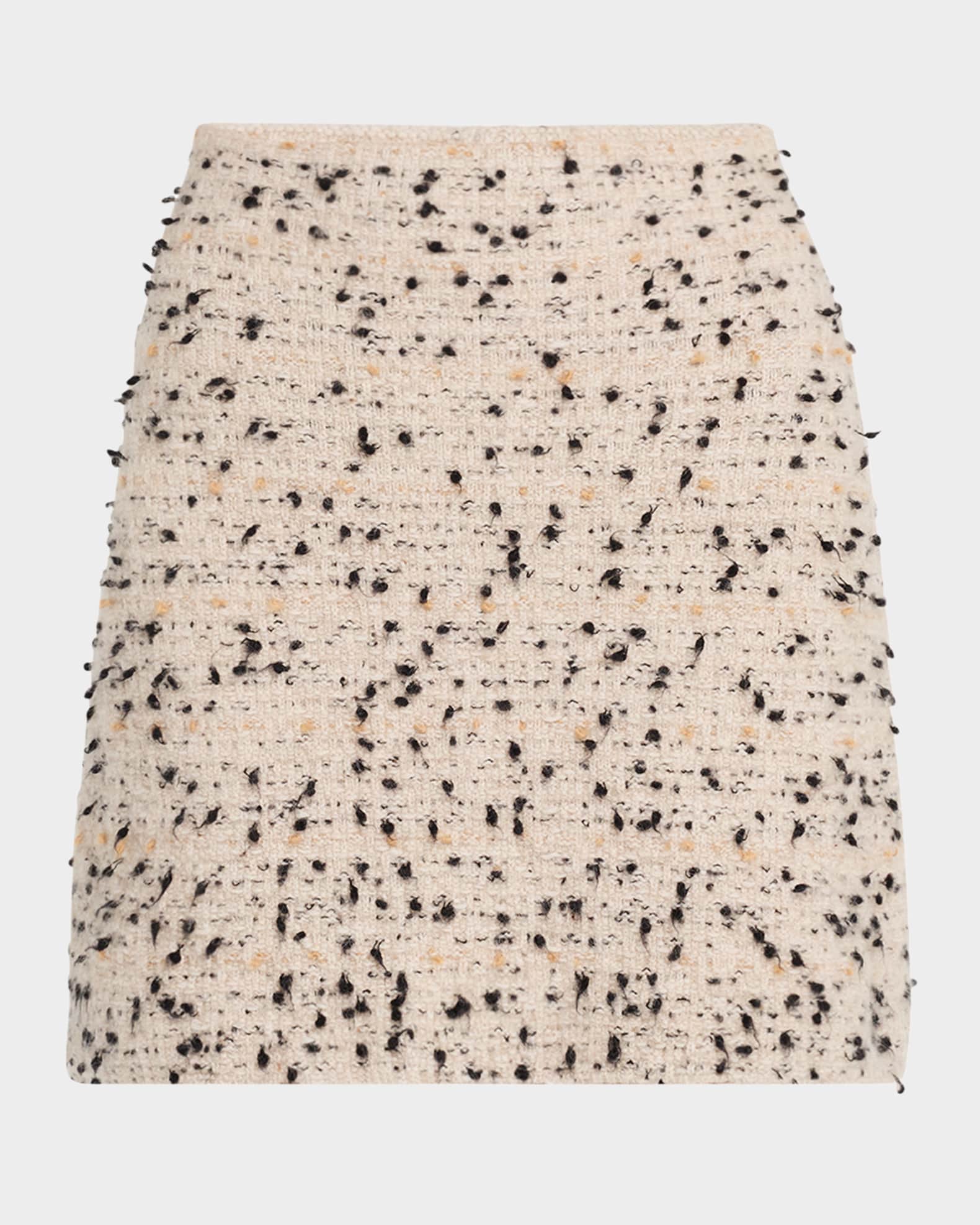 Frayed-Knot Donegal Tweed Mini Skirt 0