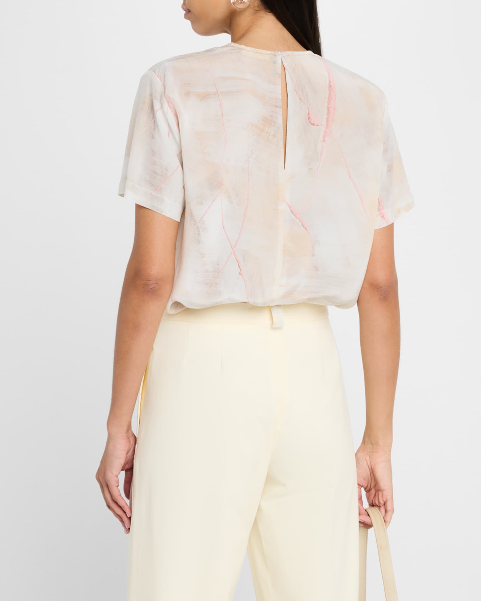 おすすめ Brushed-Print FILIPPI FABIANA Silk T-Shirt Chine De Crepe トップス