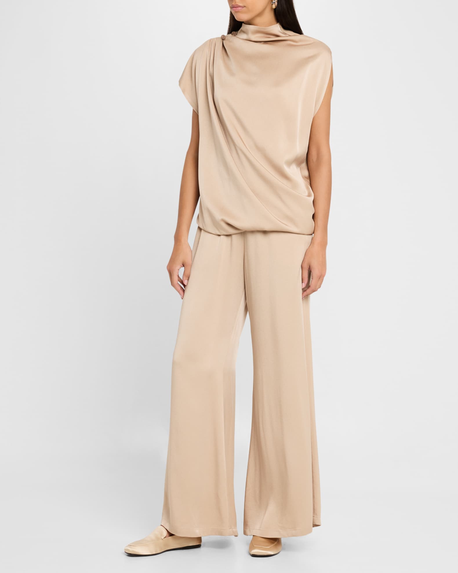 Wide-Leg Enver Satin Trousers 1