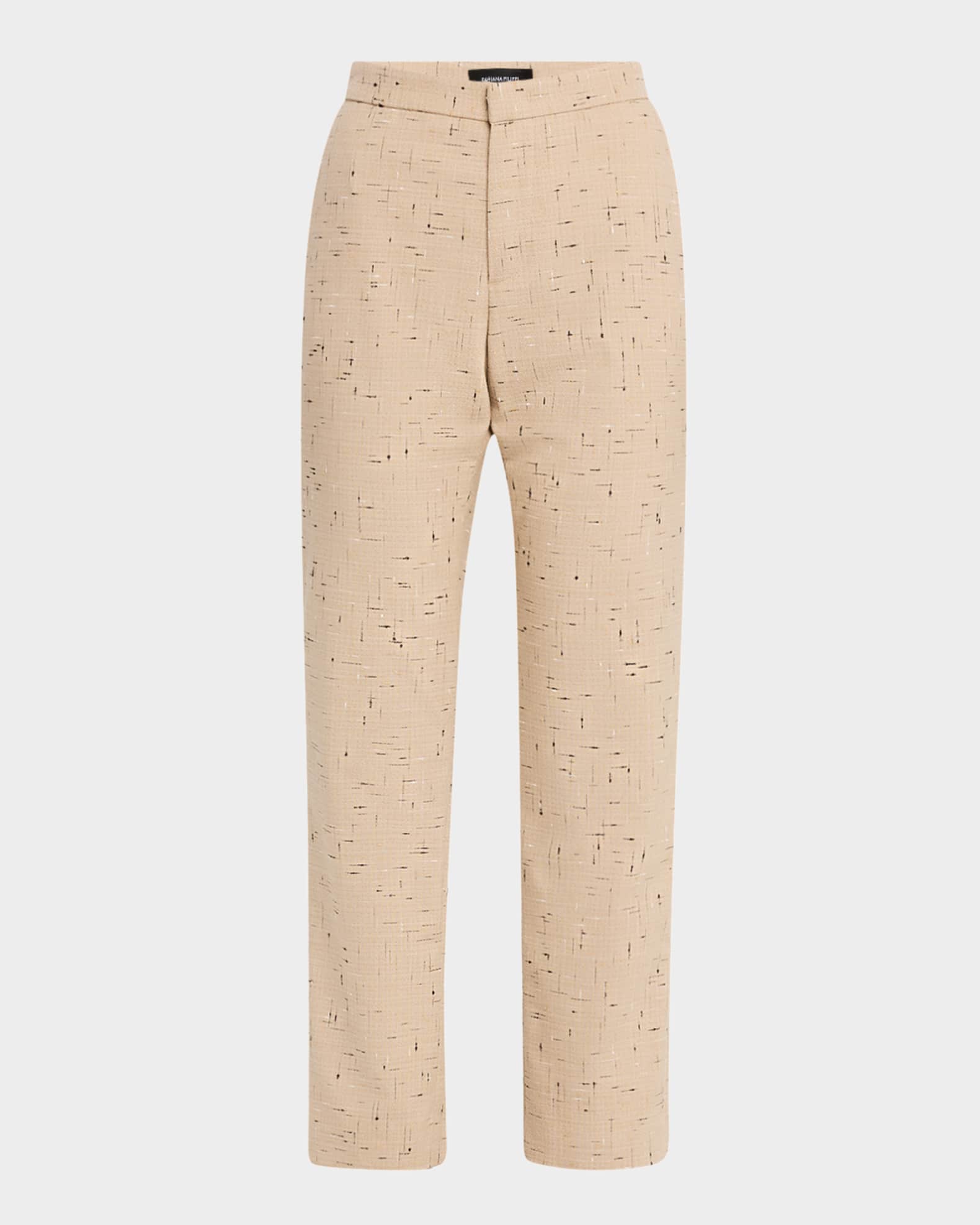 Cropped Slim-Fit Donegal Tweed Trousers 0