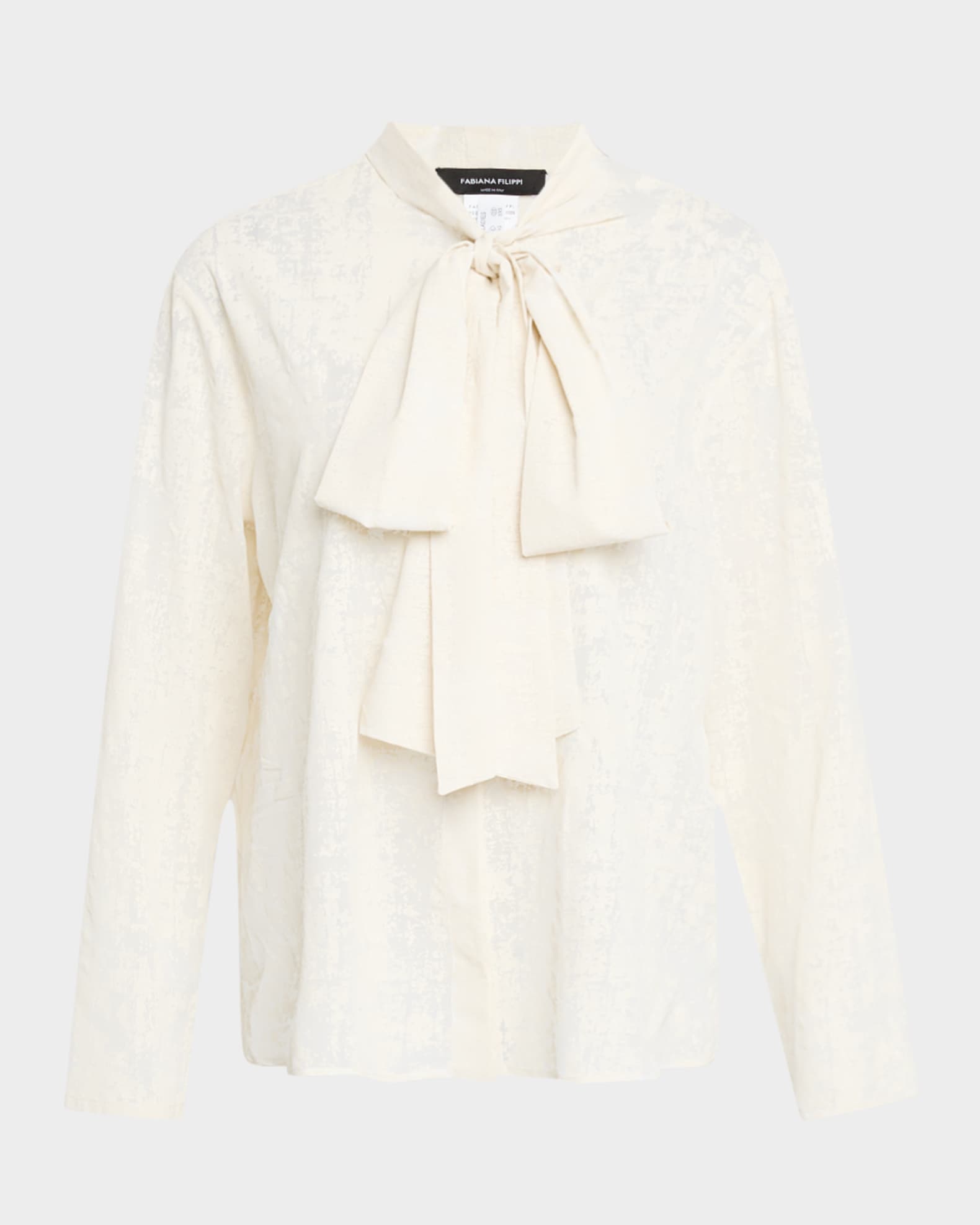 Burnout Tie-Neck Blouse 0