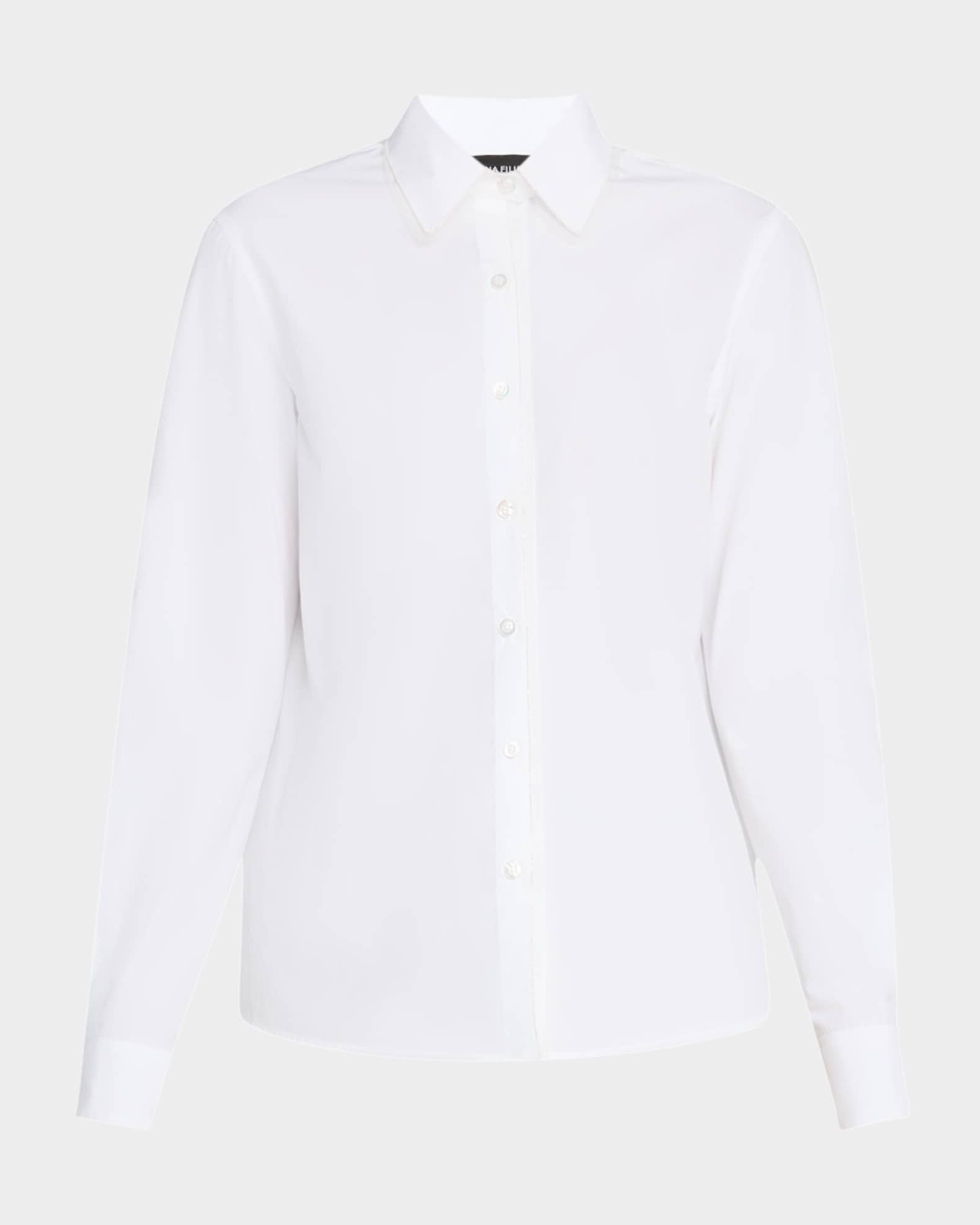 Tulle & Filo Diamante-Trim Poplin Shirt 0