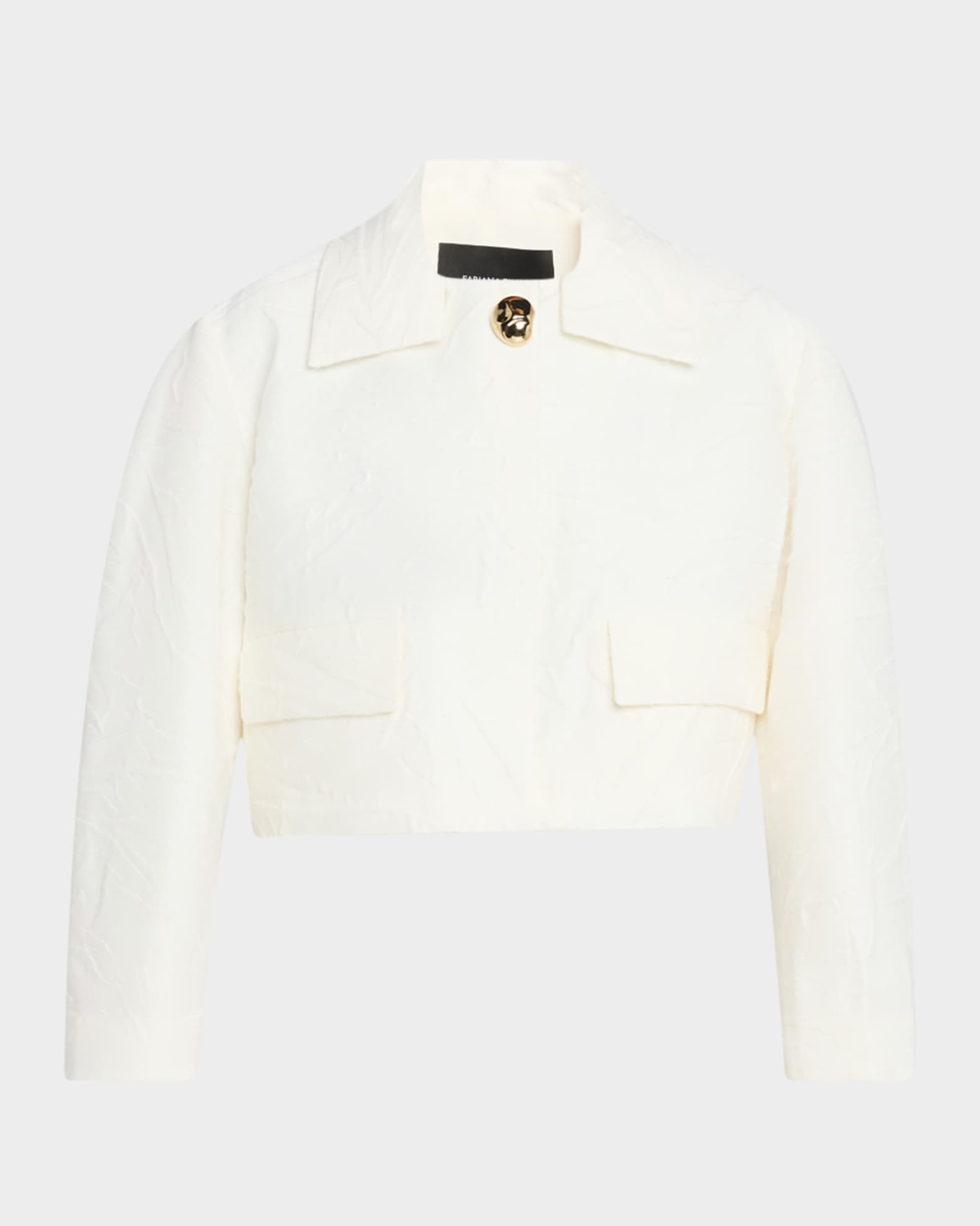FABIANA FILIPPI Cropped Crinkled Wool Jacquard Jacket