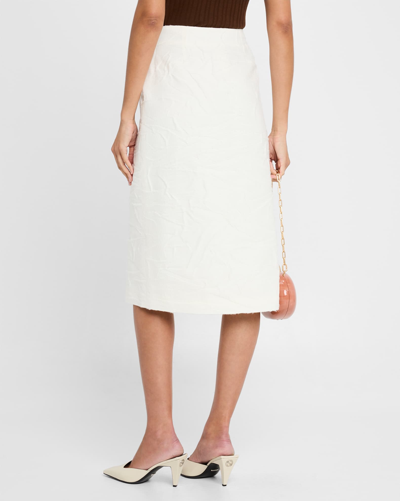 FABIANA FILIPPI Crinkled Wool Jacquard Midi Skirt | Neiman FABIANA FILIPPI Crinkled Wool Jacquard Midi Skirt | Neiman