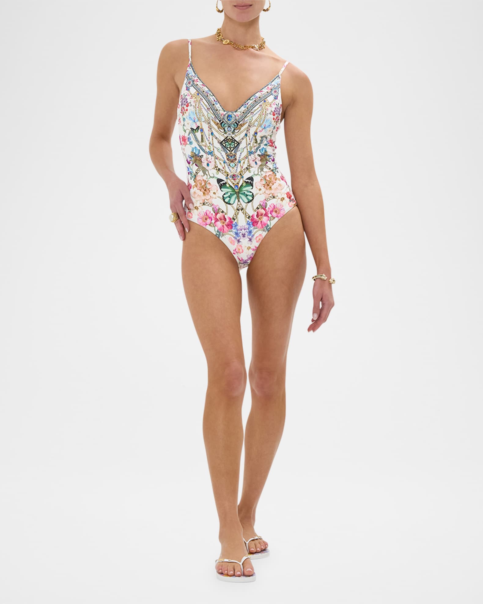 Monserrate Magic Wire V-Neck One-Piece Swimsuit 1