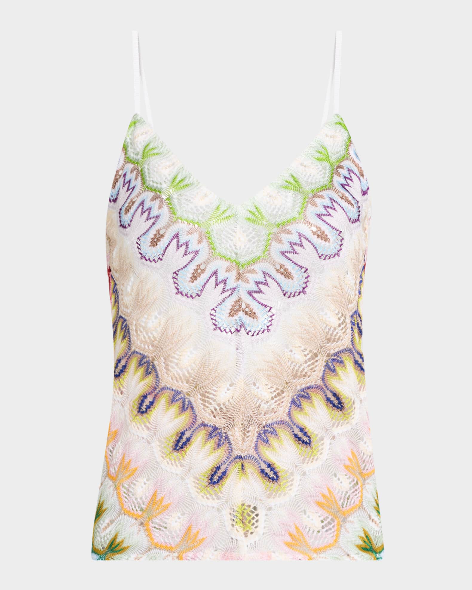 V-Neck Backless Crochet Knit Tank Top 0
