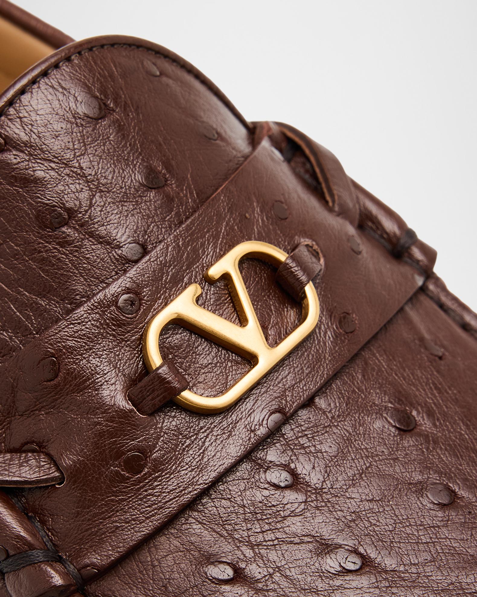 Valentino Garavani Shoes Italian Leather Loafers Brown Dust Bag Mens US 8 Valentino Garavani Vaniteux VLogo leather loafers Valentino  main image 4