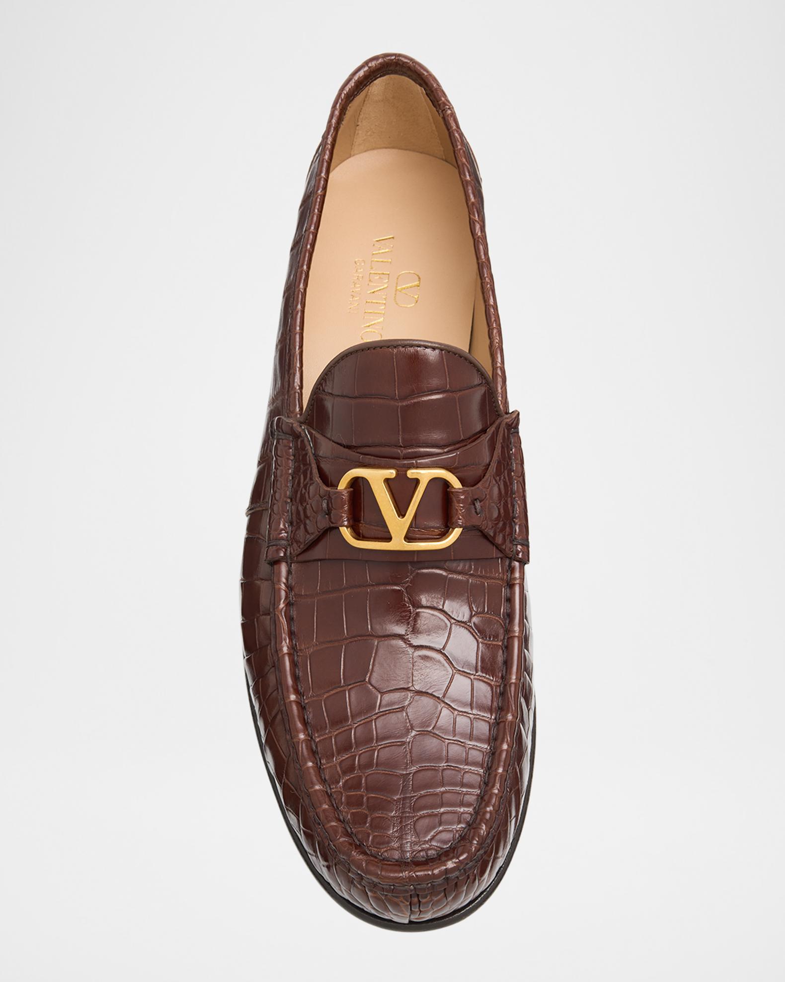 Valentino Garavani Brown Buffalo Leather Slip-On Men\'s Loafers Valentino: Men main image 3