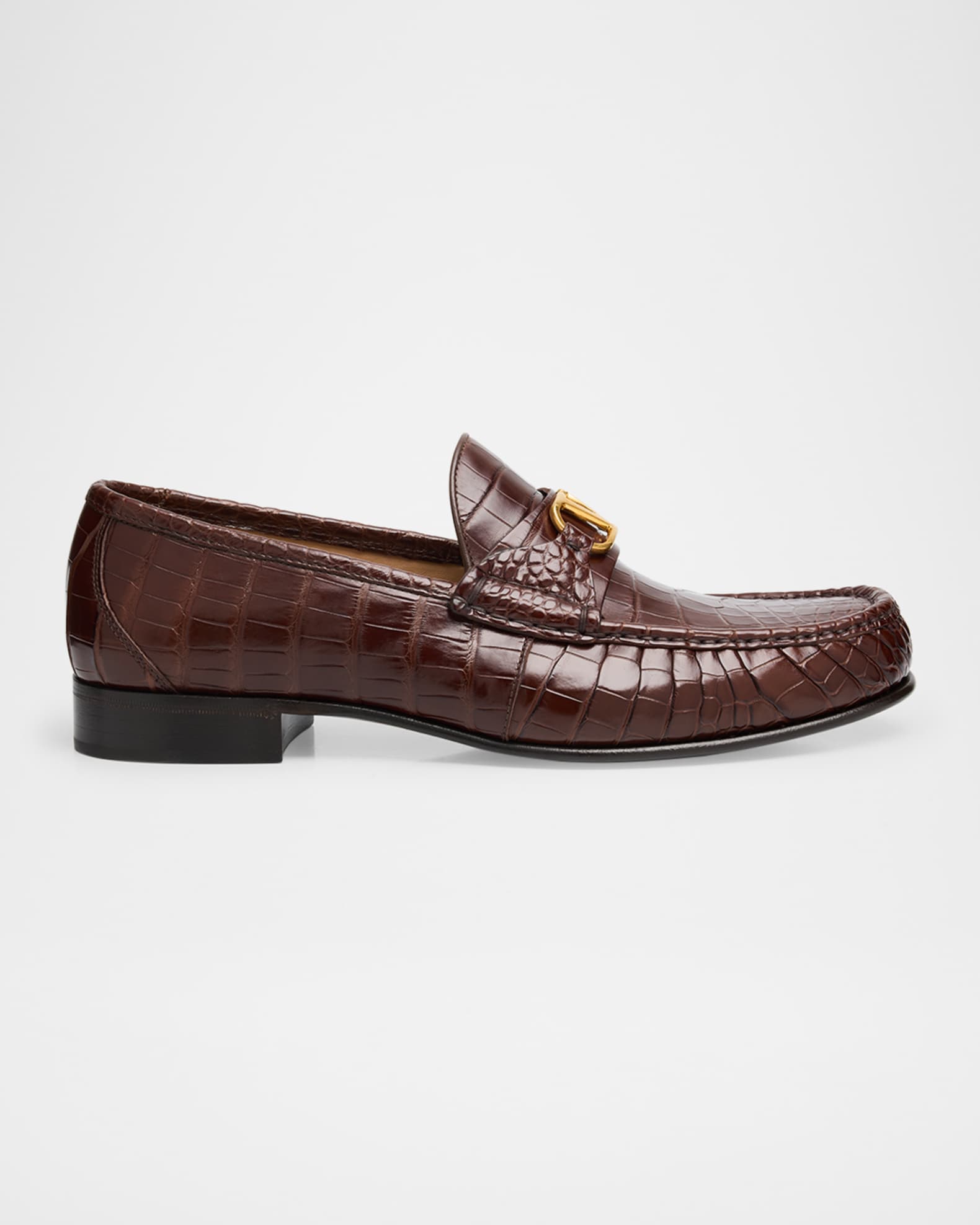 Men's VLogo Signature Crocodile Loafers 0