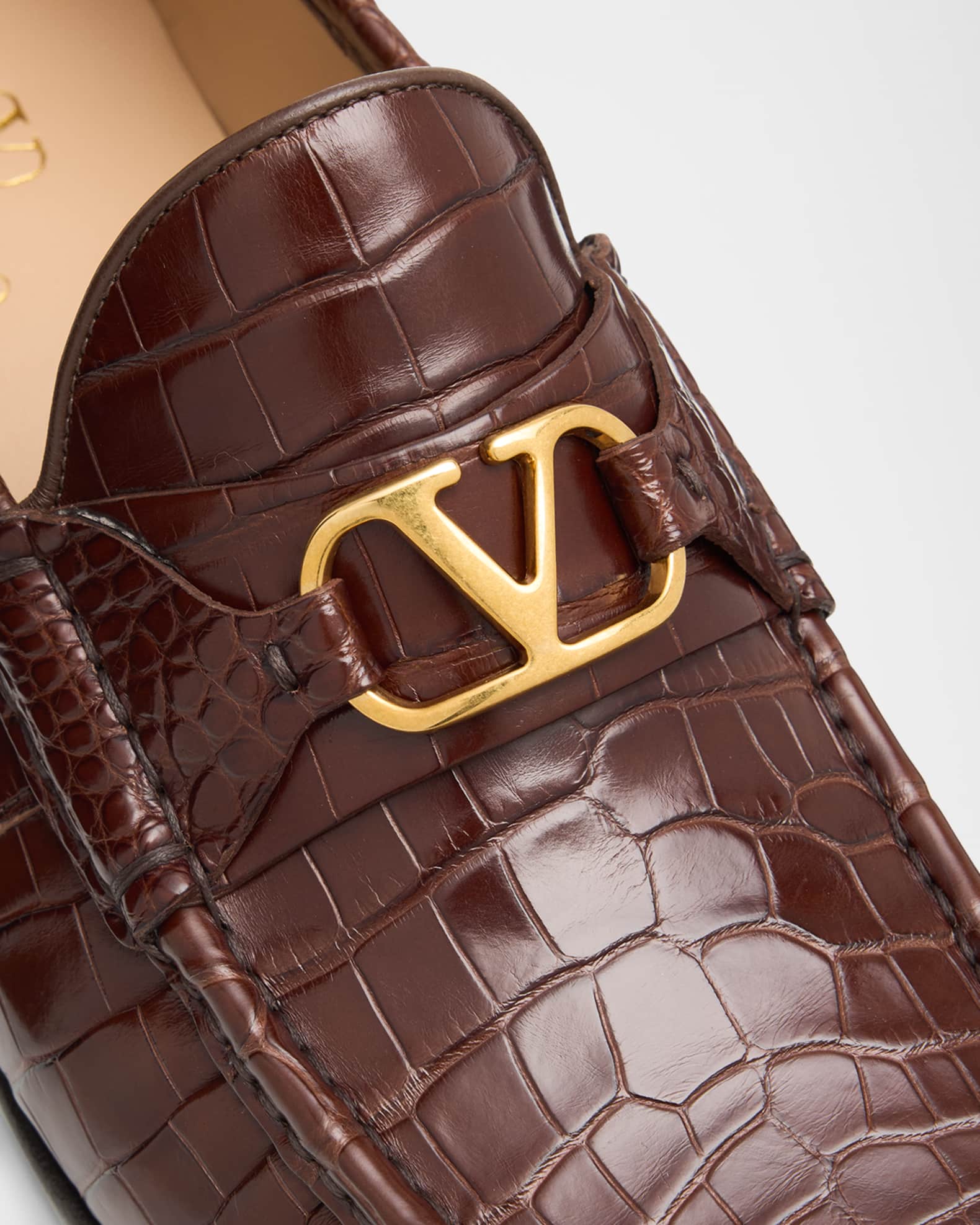 Valentino Garavani Men's VLogo Signature Crocodile Loafers