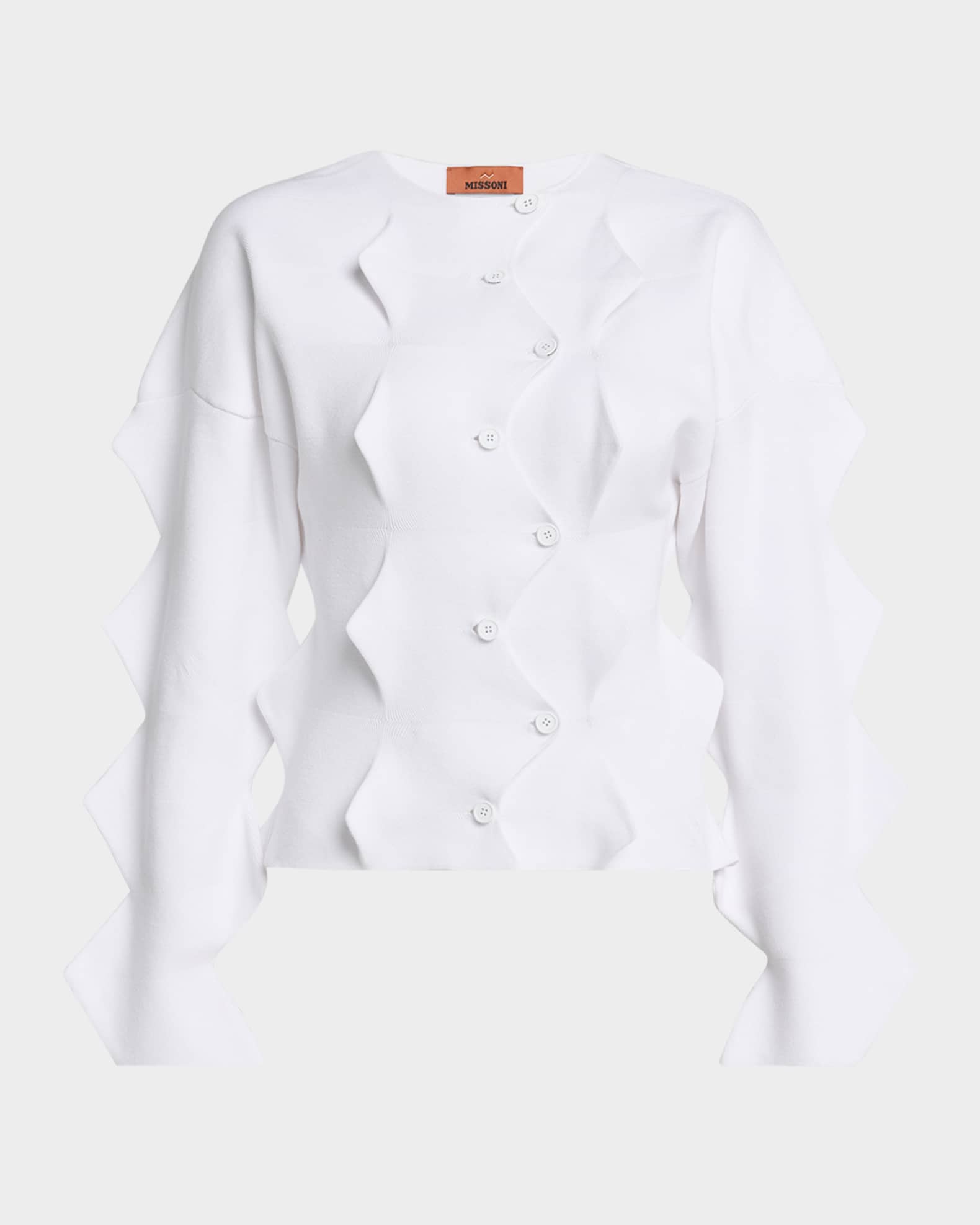 Pointed Knit Crewneck Cardigan 0