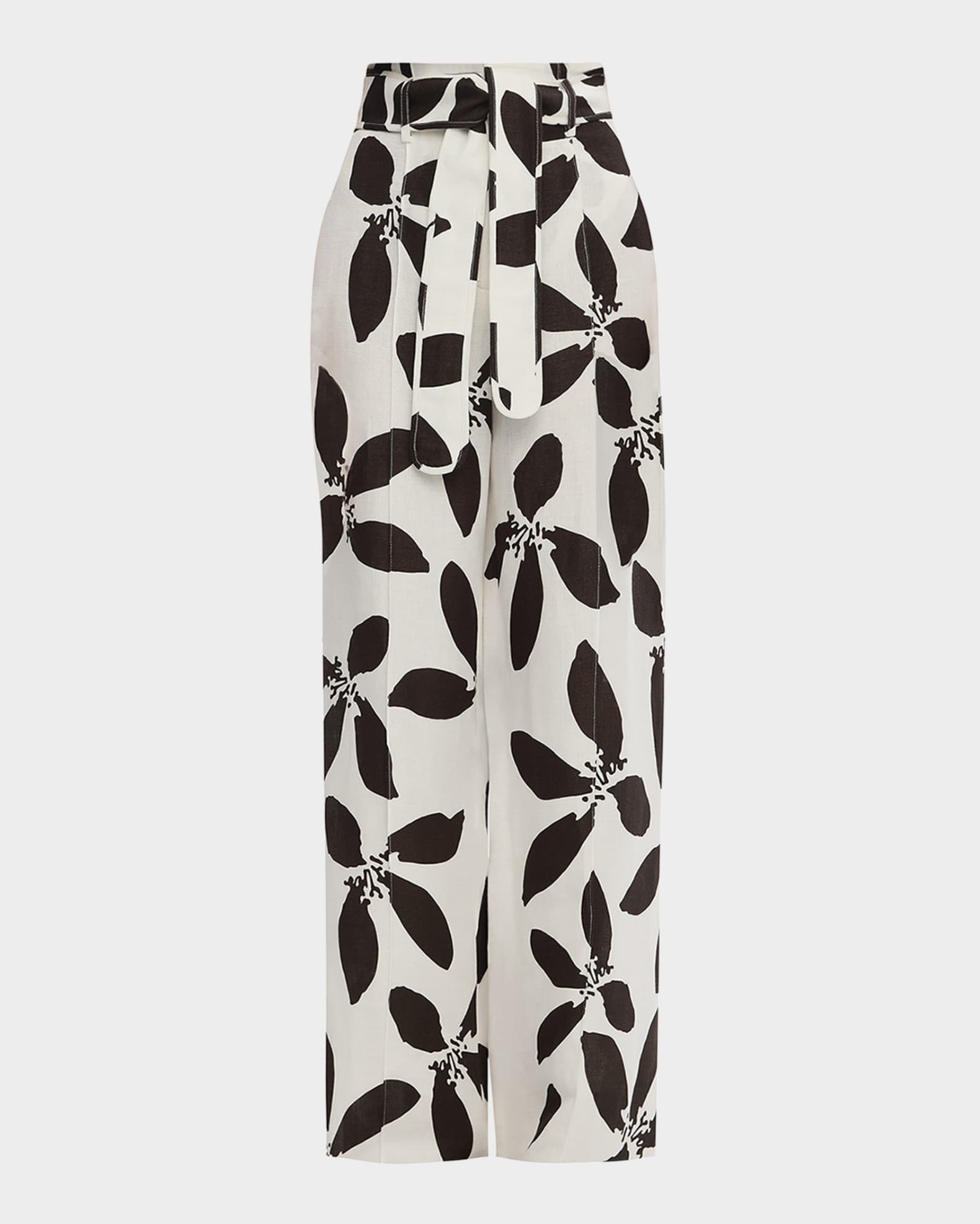 Jennifer Floral Wide-Leg Pants 0