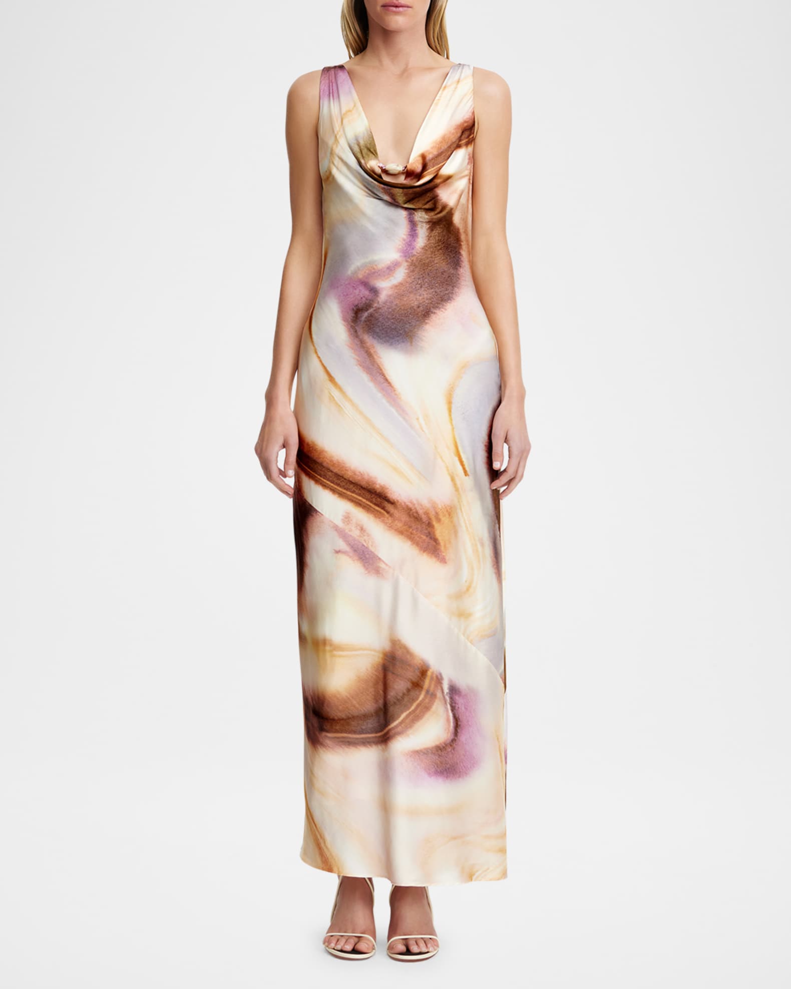 Lacey Cowl-Neck Maxi Dress 1