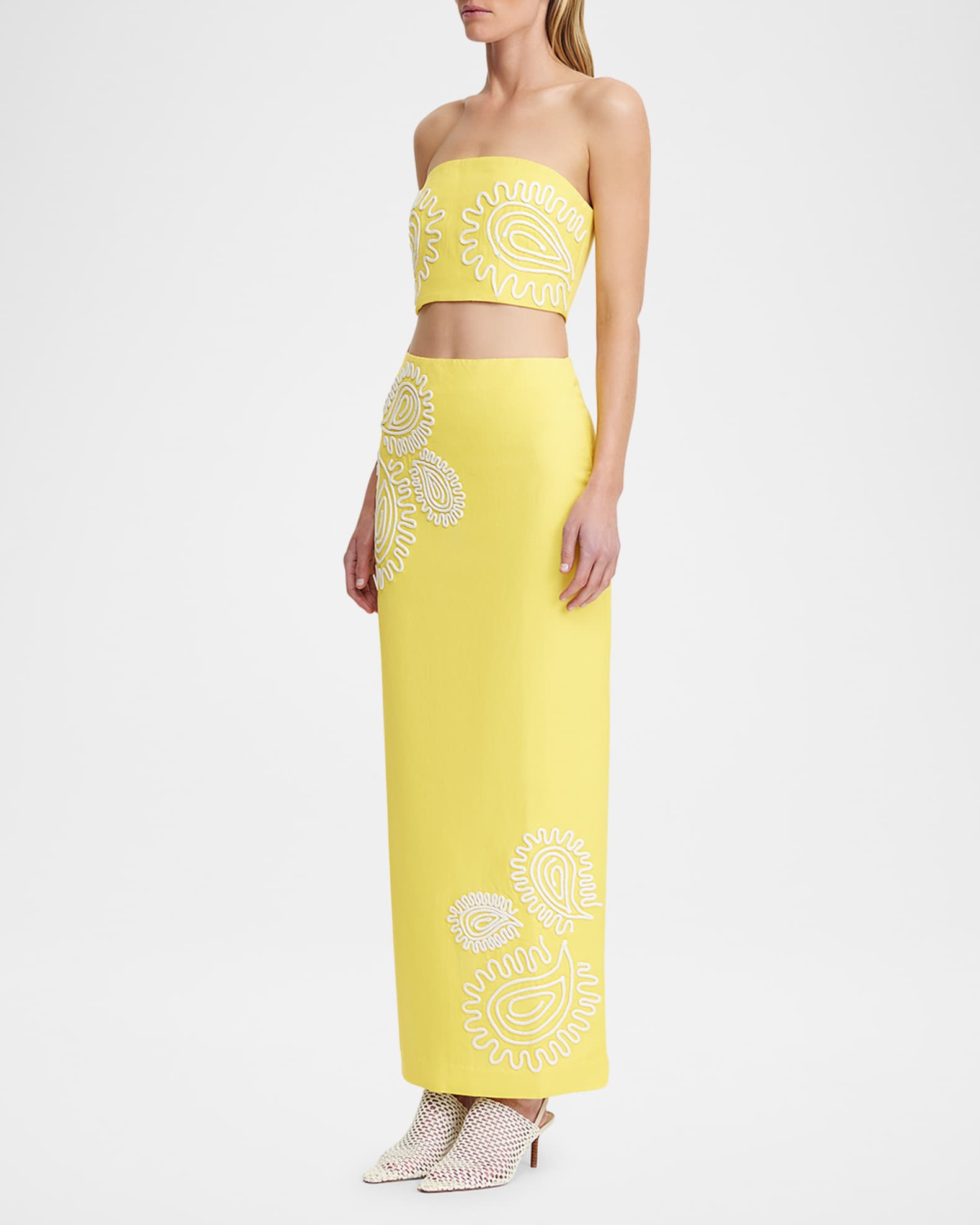 Carly Embroidered Strapless Top 1