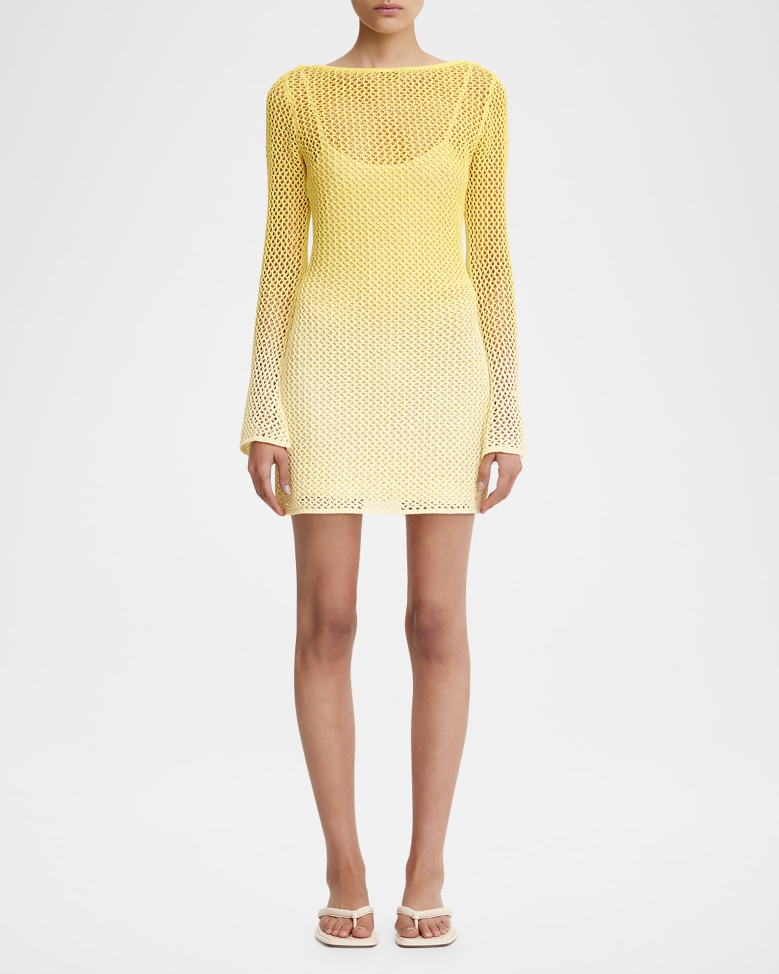 Honey Long-Sleeve Net Mini Dress 1
