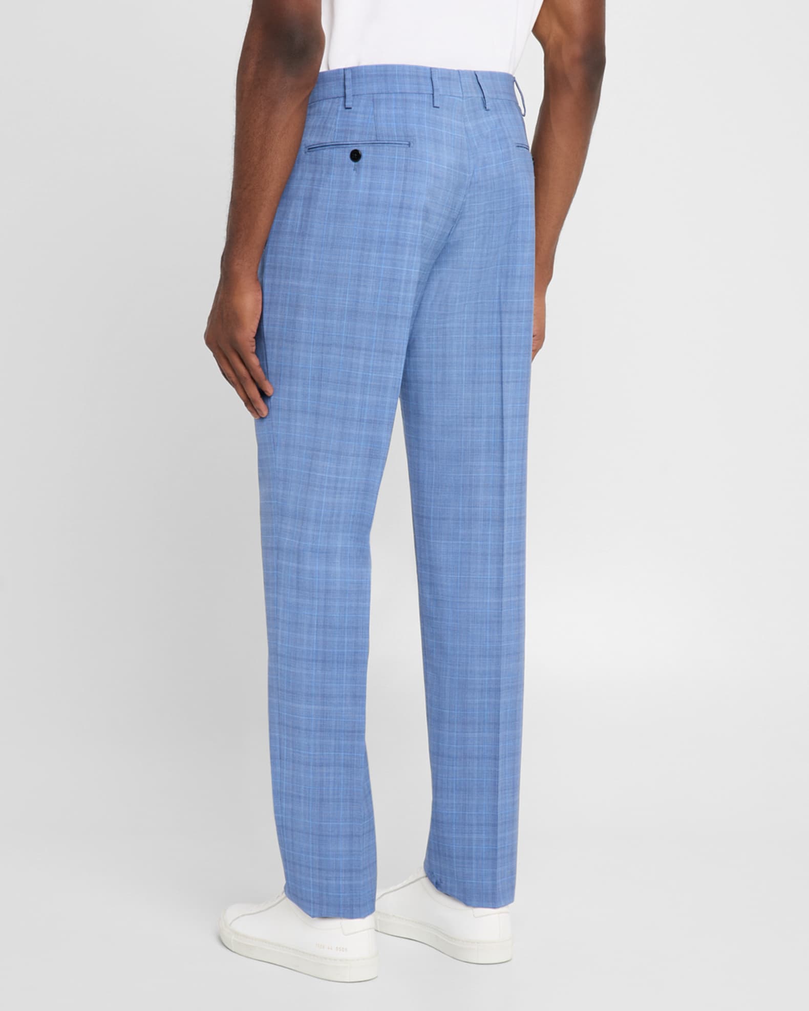 Zanella Men's Parker Wool Plaid Flat-Front Pants | Neiman Marcus