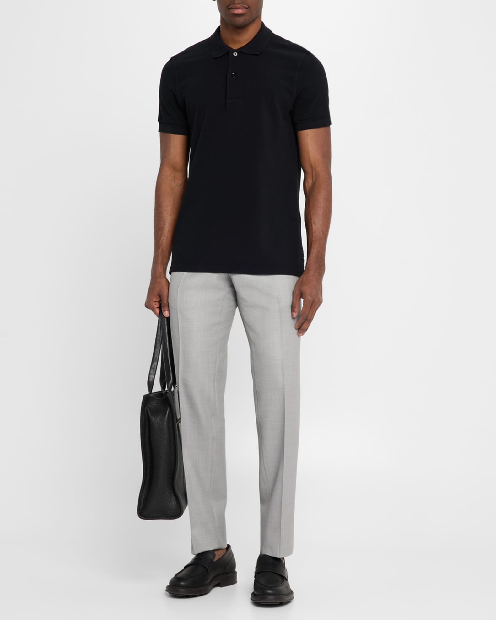 Men's Parker Wool Pindot Flat-Front Pants 1
