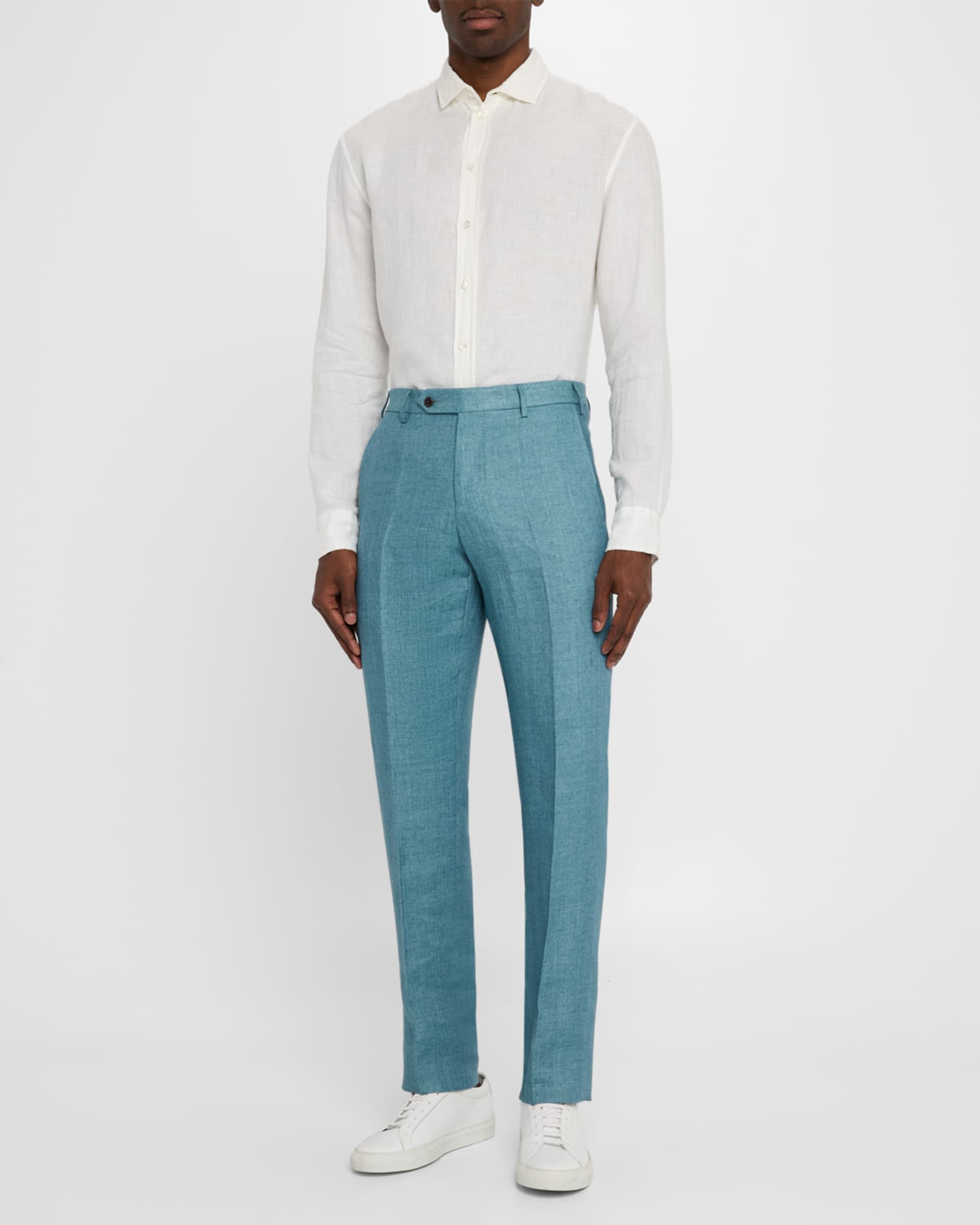 Men's Parker Linen Flat-Front Pants 1