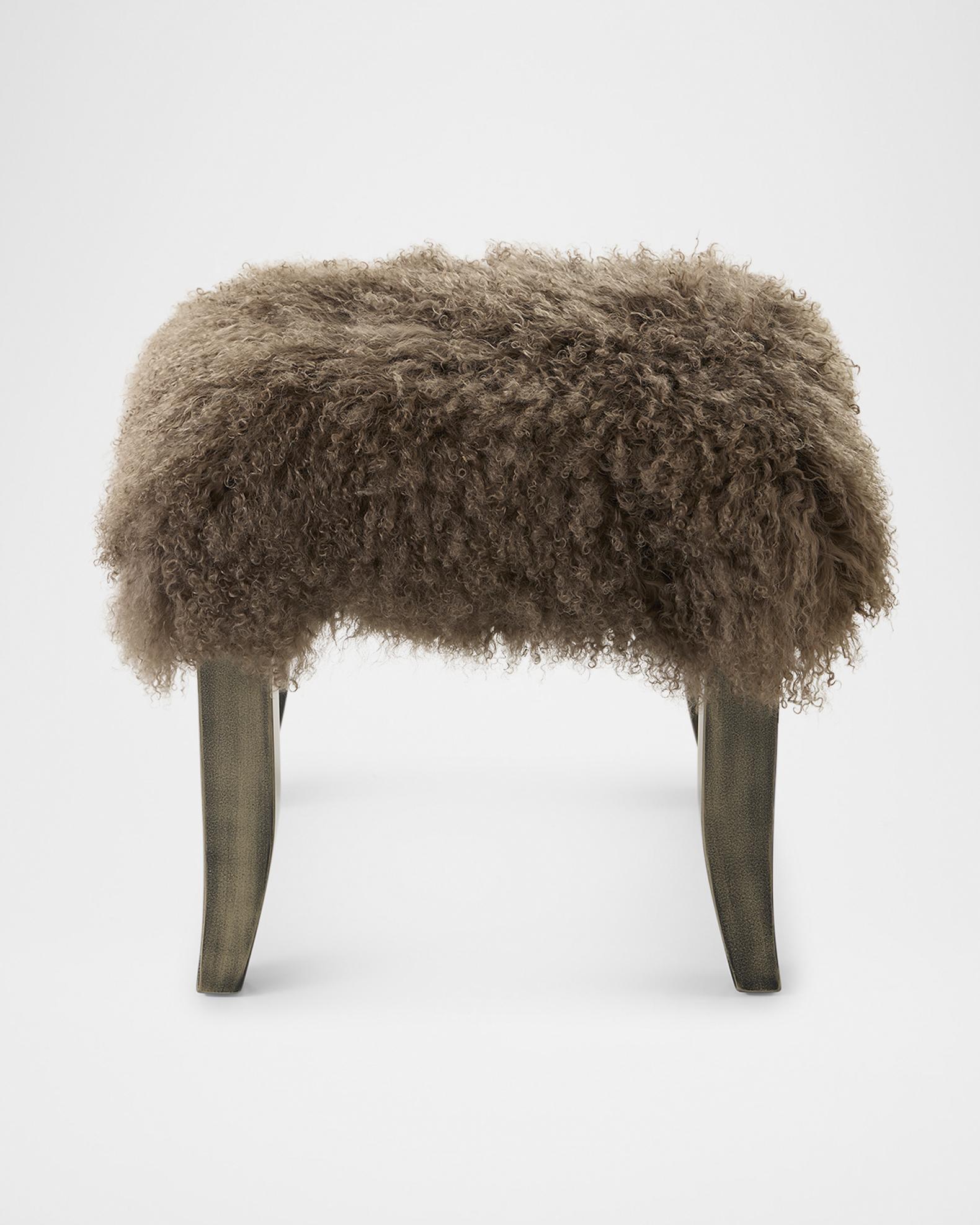 Old Hickory Tannery Ella Shearling Bunching Ottoman | Neiman Marcus