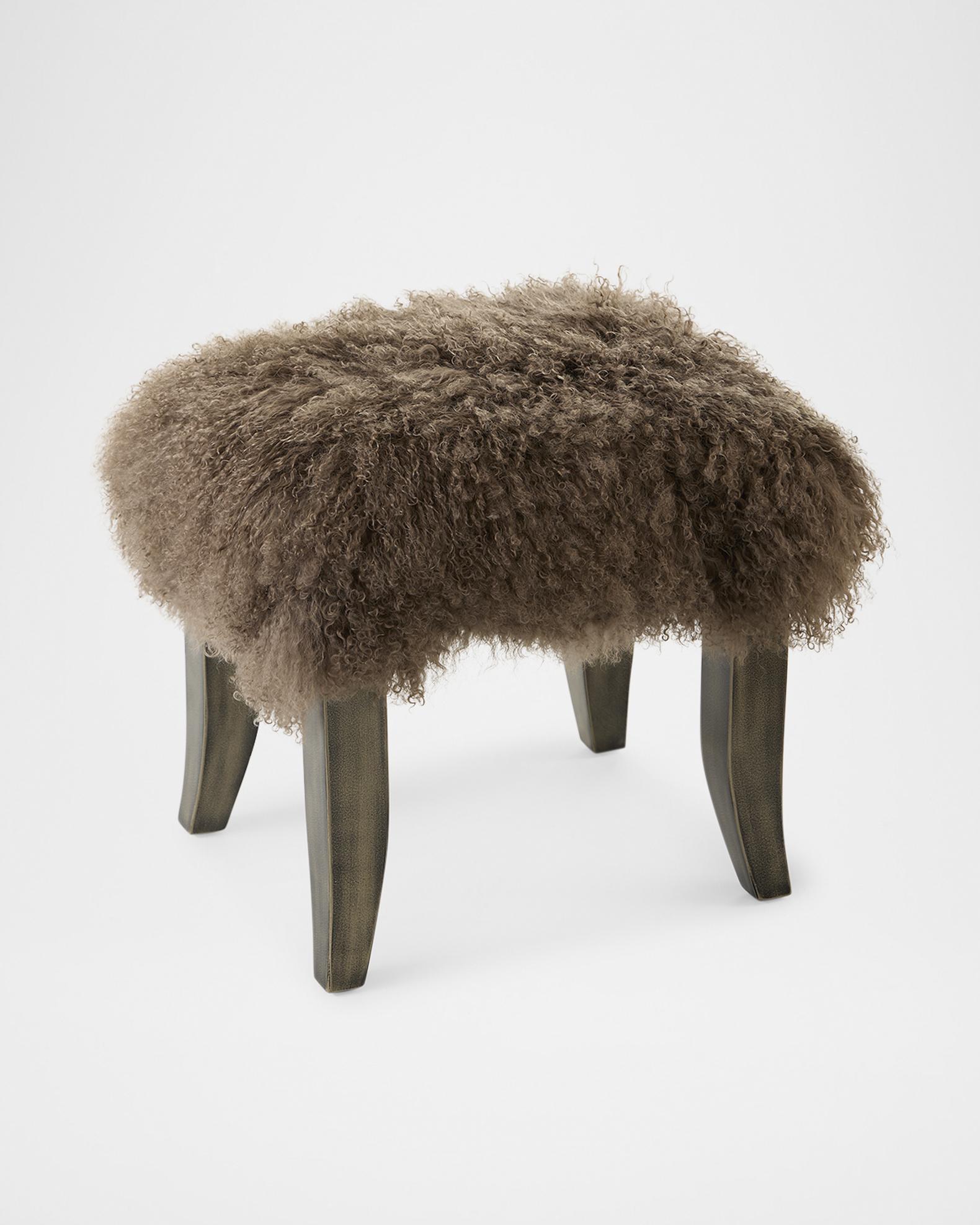 Old Hickory Tannery Ella Shearling Bunching Ottoman | Neiman Marcus