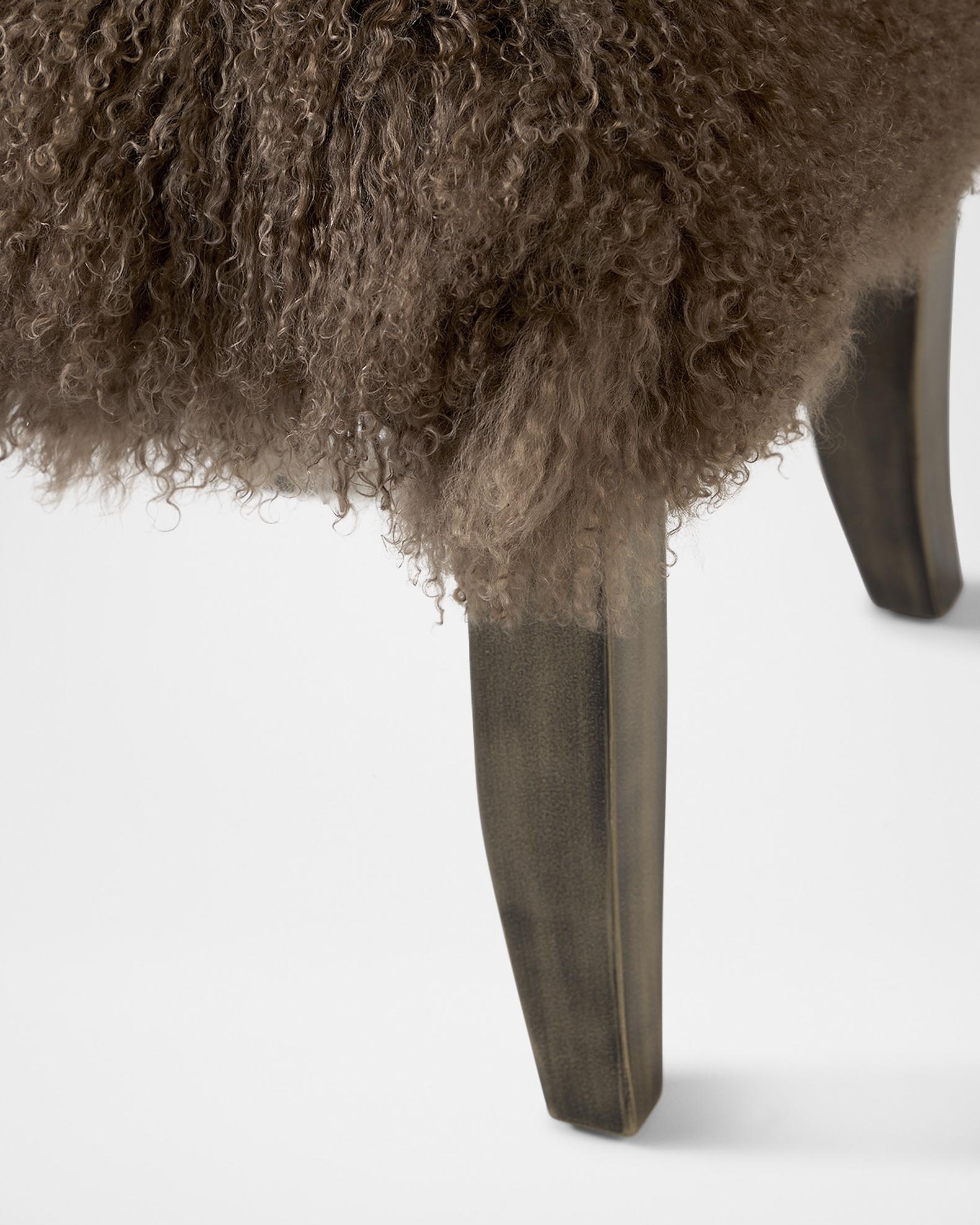 Old Hickory Tannery Ella Shearling Bunching Ottoman | Neiman Marcus