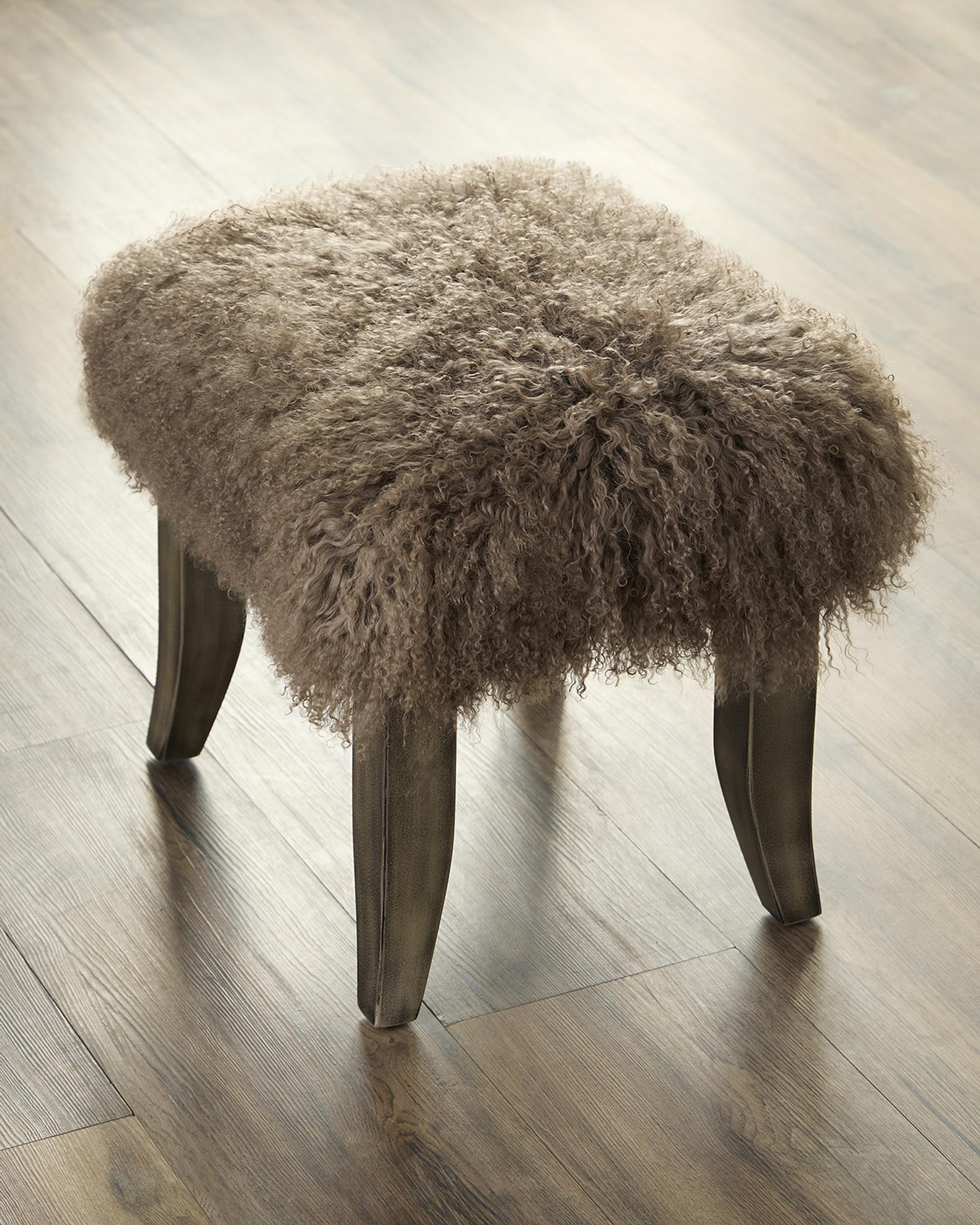 Old Hickory Tannery Ella Shearling Bunching Ottoman | Neiman Marcus