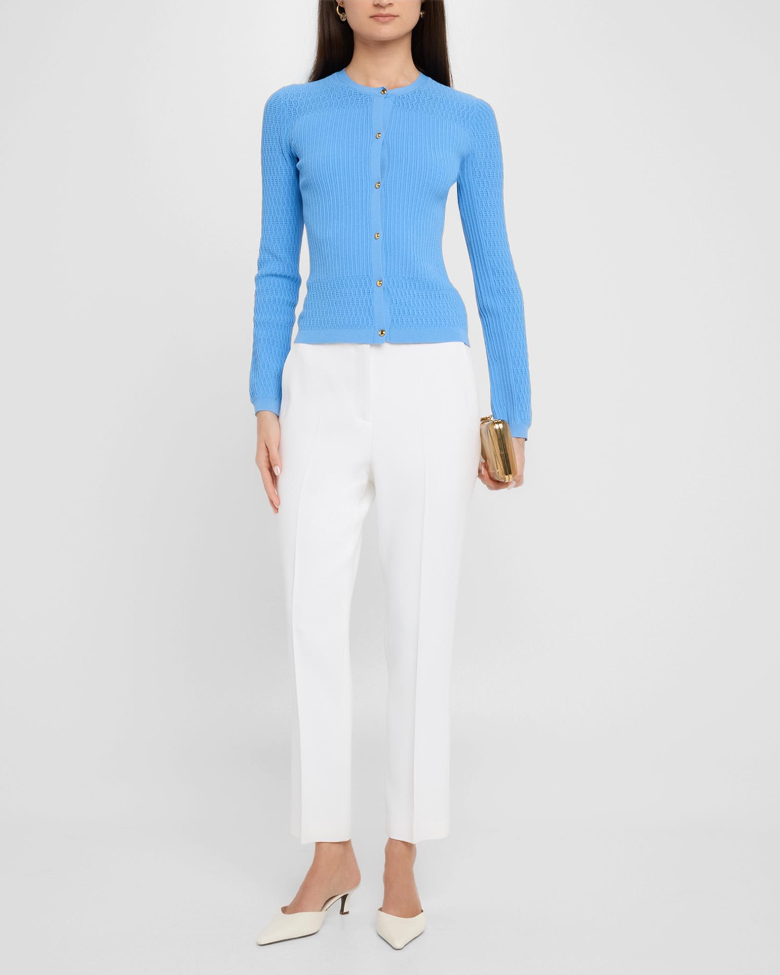 St. John Mixed Pointelle Rib Fine Gauge Knit Sweater Neiman Marcus