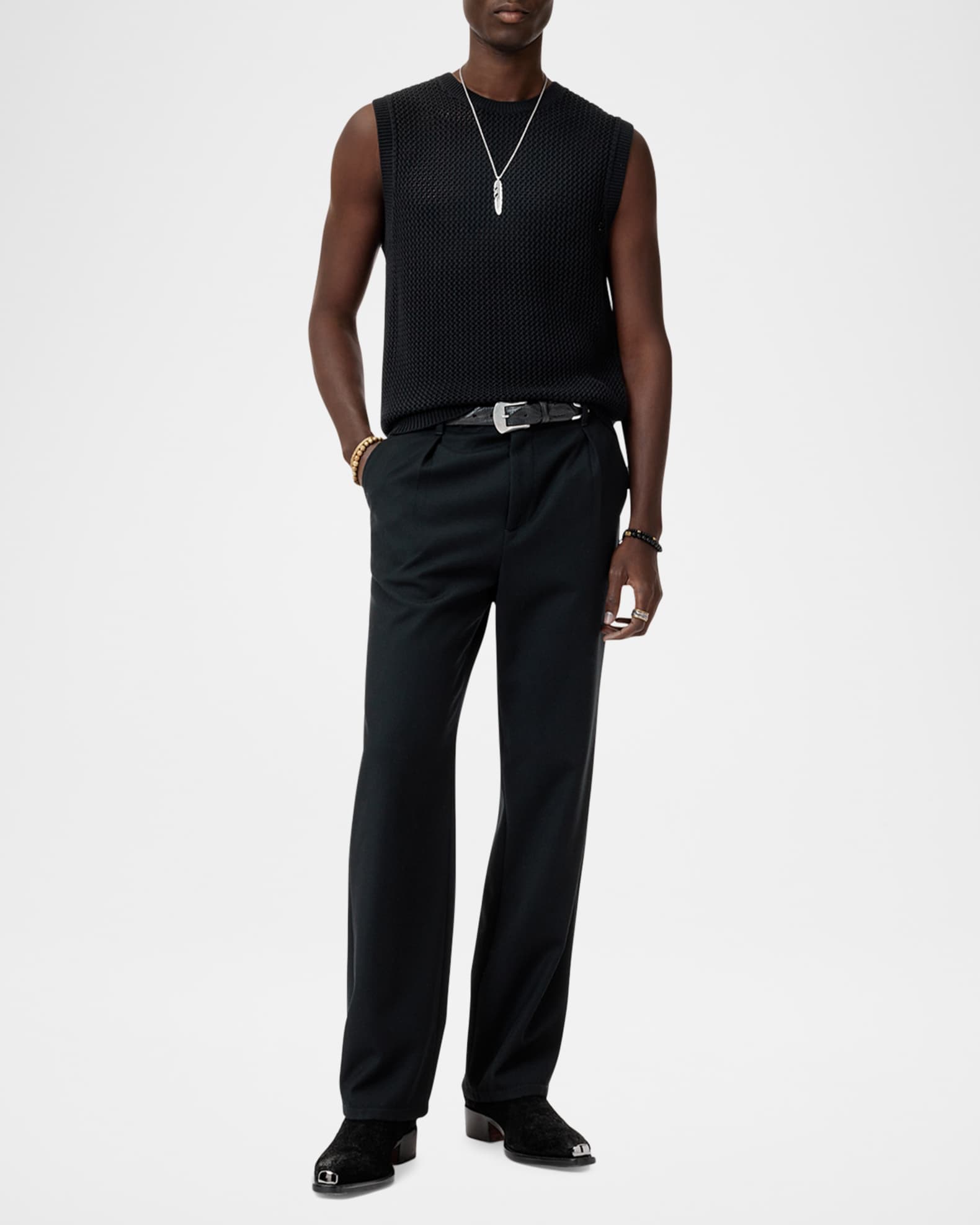 Men's Augusto Open Diamond Stitch Tank Top 1