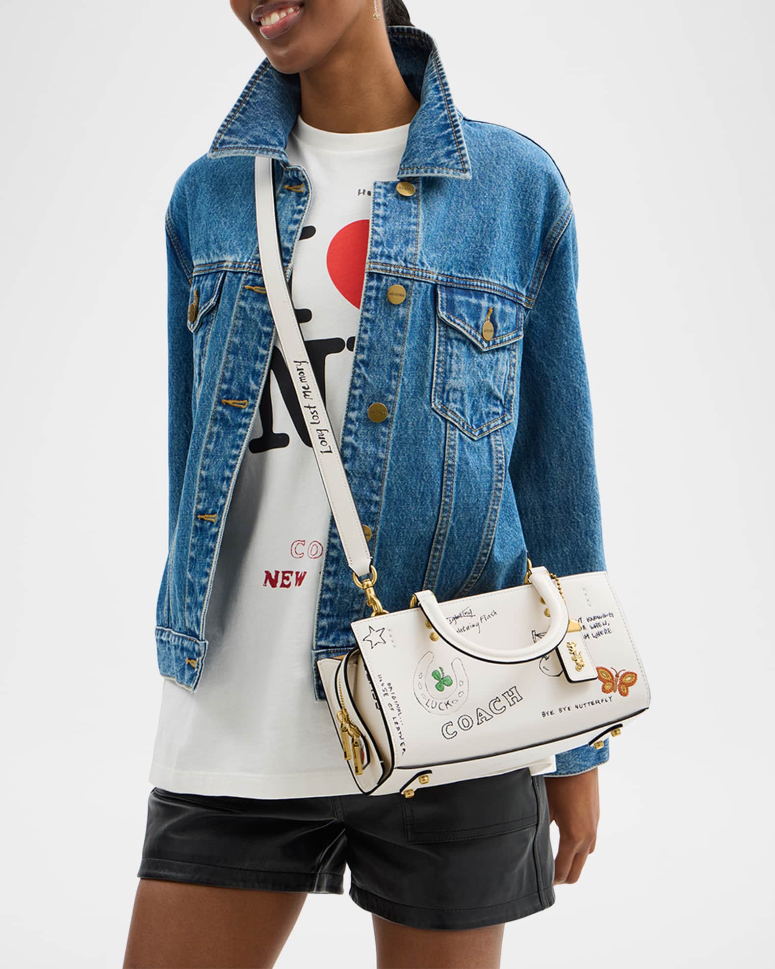 【COACH】ローグ バッグ 26 スケッチ プリント クロスボディ Coach Rogue Bag 26 with Sketch Print, B4/Chalk Multi