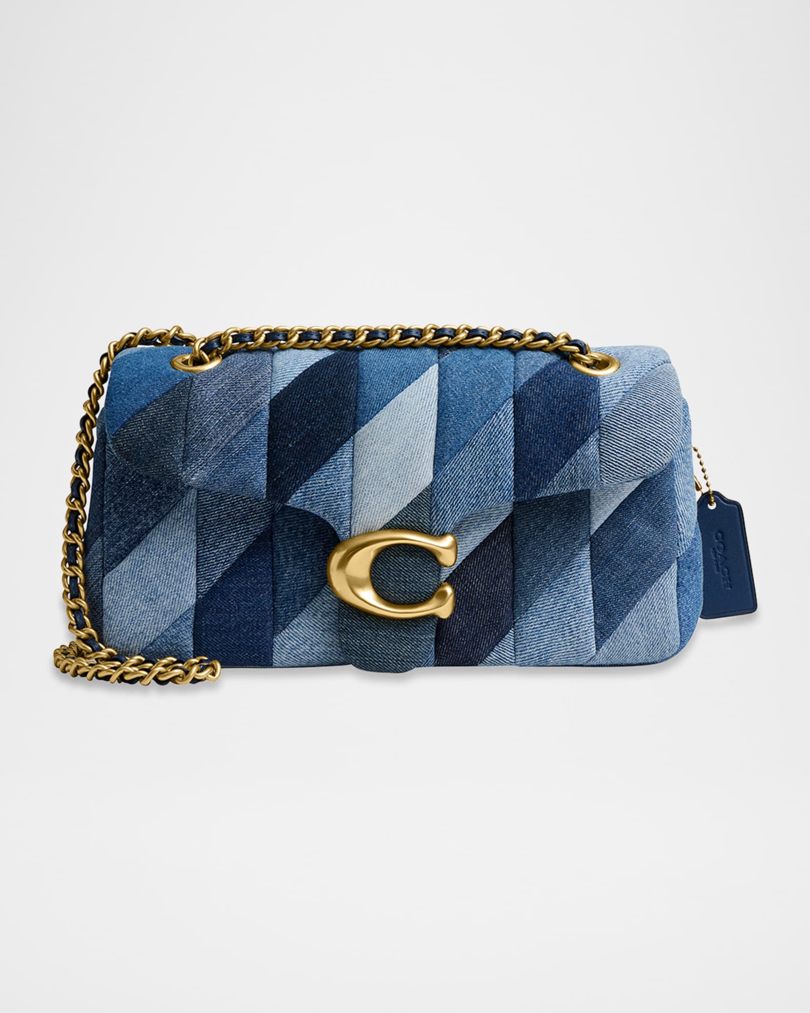 100％安い Patchwork Quilted 26 Tabby Coach Denim Neiman | Bag Shoulder バッグ