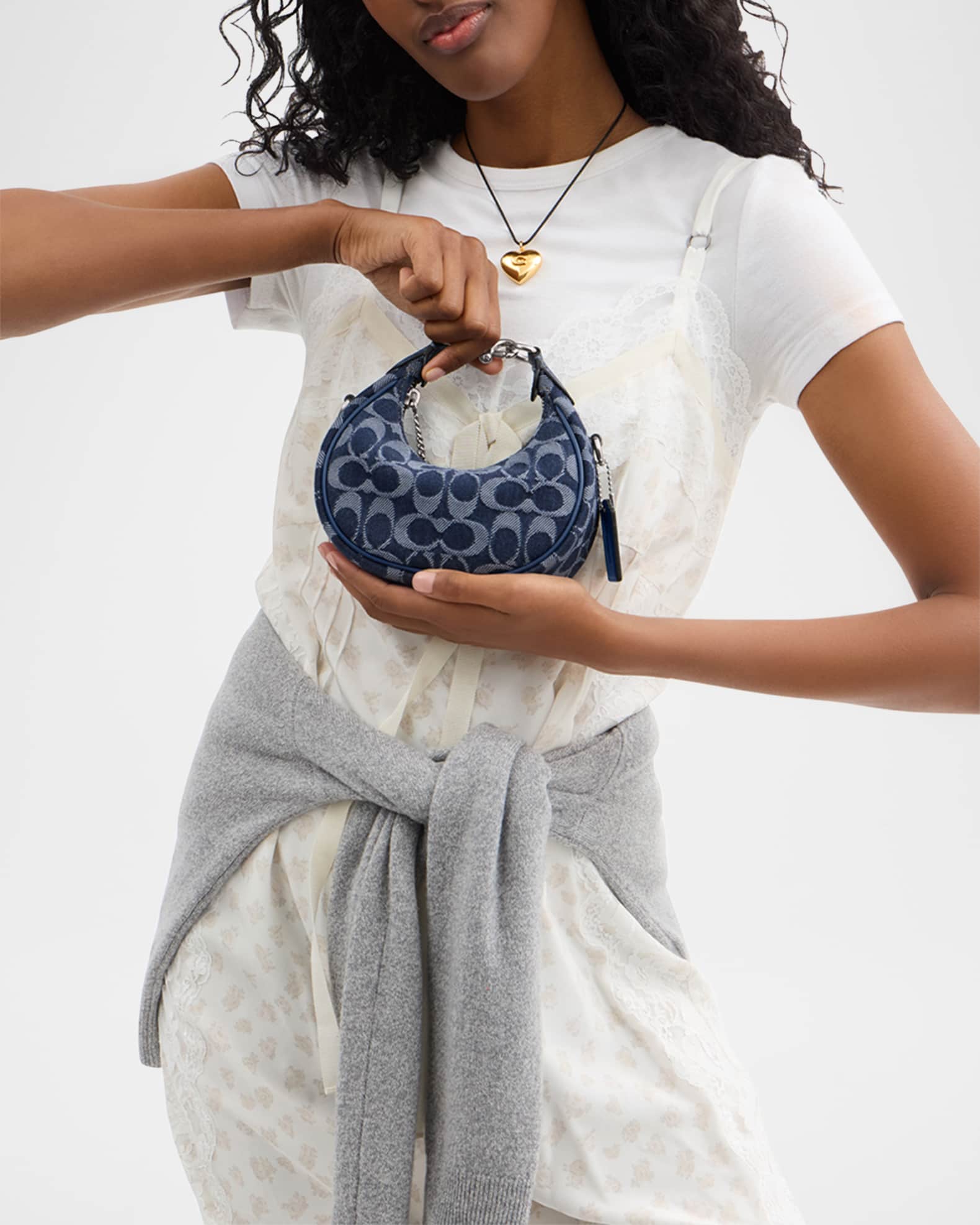 Coach Jonie Signature Washed Denim Top-Handle Bag | Neiman