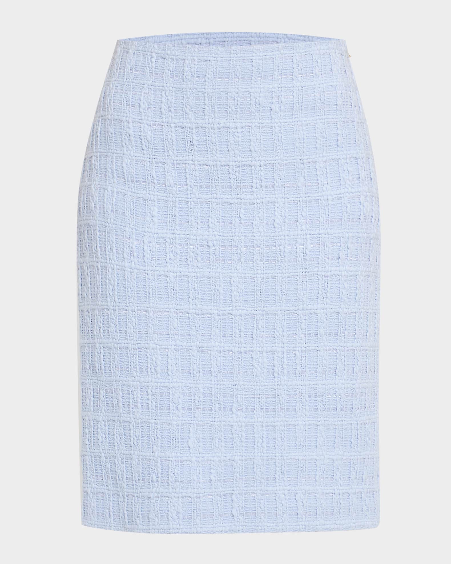 Textured Plaid Cotton Skirt 0