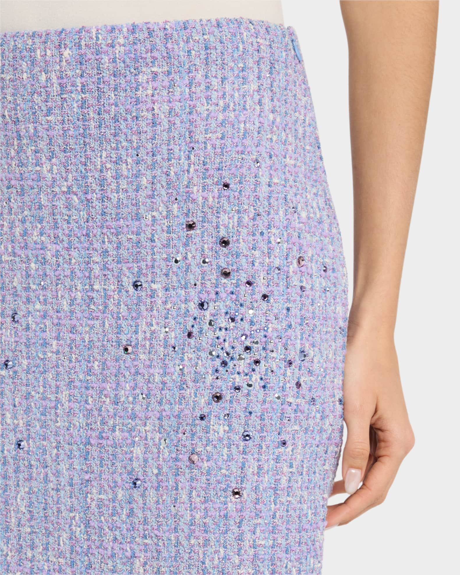 St. John Embellished Metallic Tweed Mini Skirt | Neiman Marcus St. John Embellished Metallic Tweed Mini Skirt | Neiman Marcus