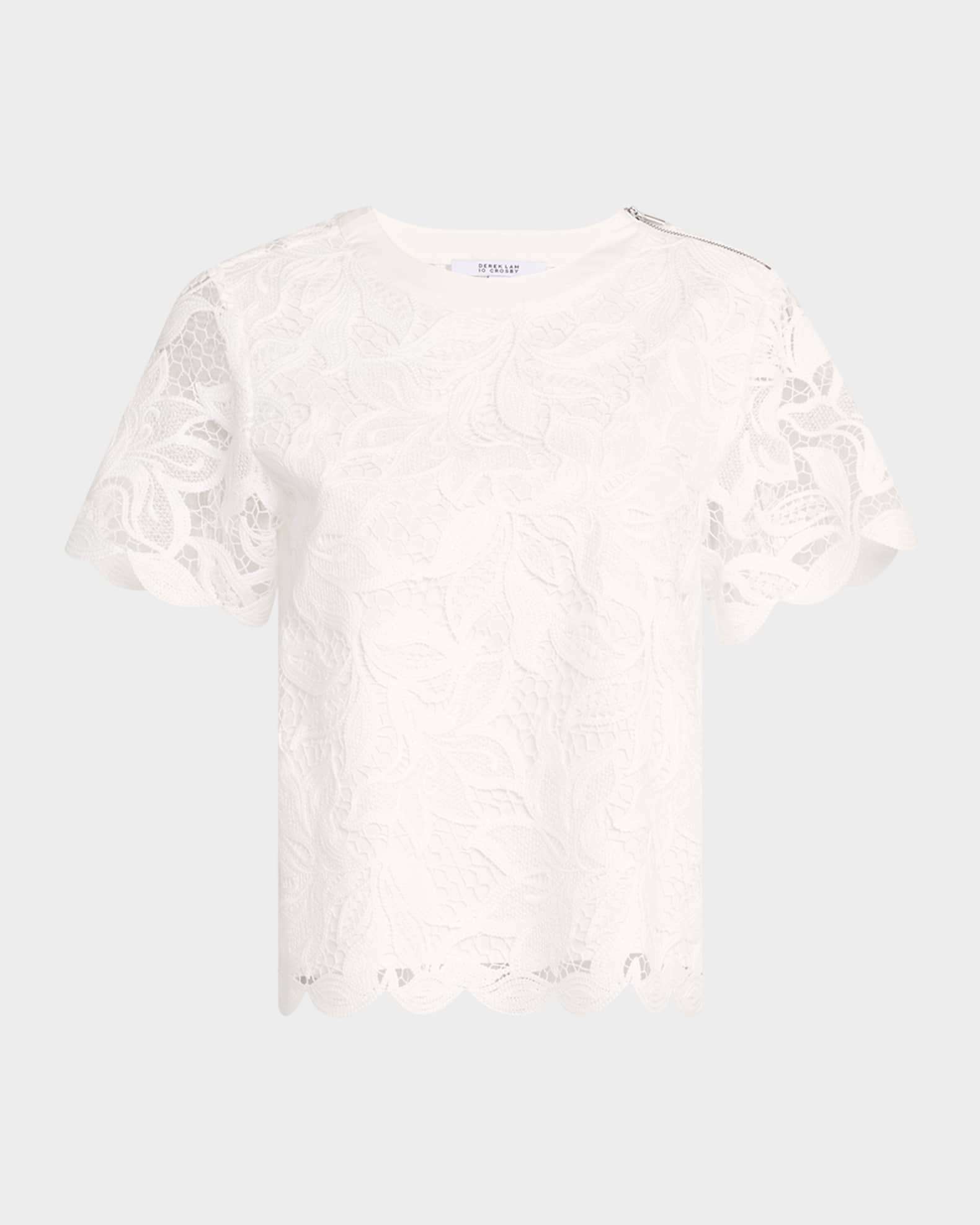 Samaria Short-Sleeve Lace Top 0