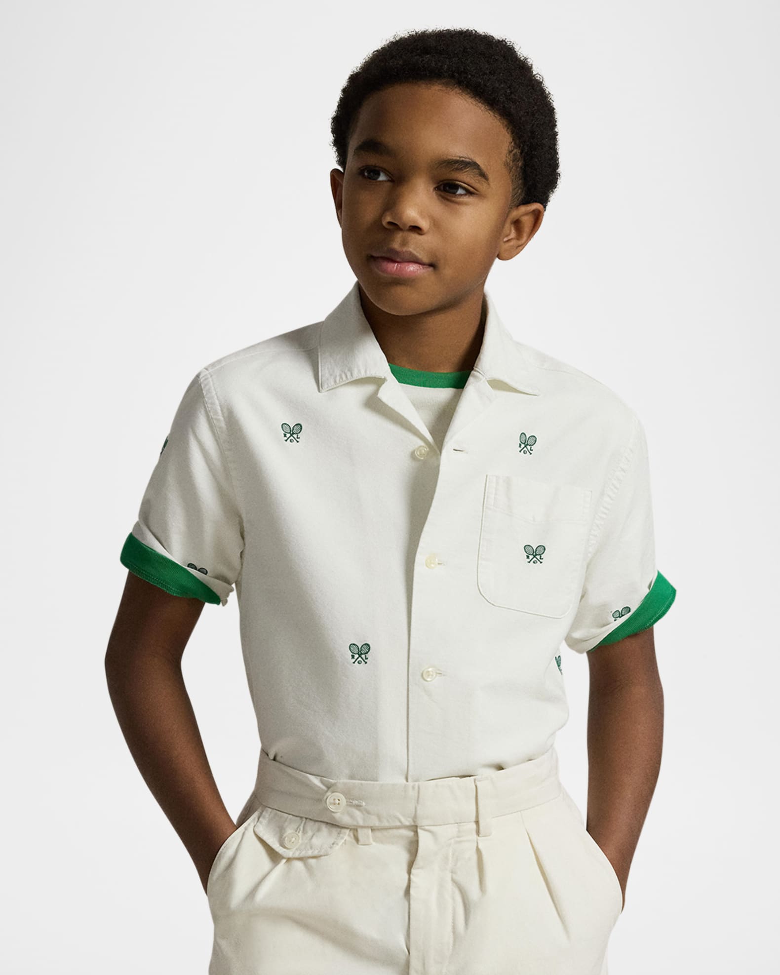 Tシャツ・カットソー Ralph Lauren SS25 Embroidered oxford shirt (710906622 002) Polo Ralph Lauren cotton t-shirt PRM EU